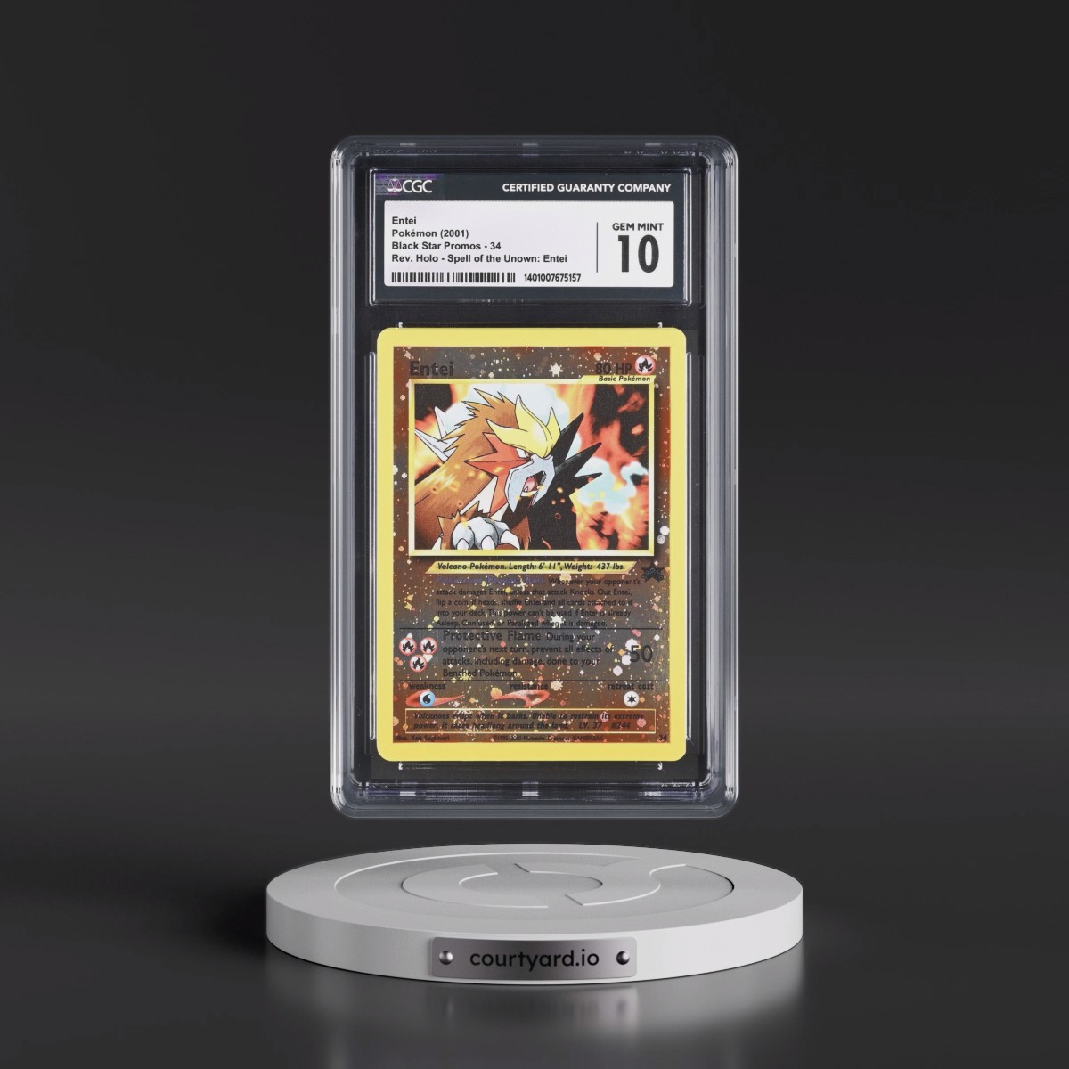 1999 Black Star Promos #34 Entei - Reverse Holo Spell of the Unown: Entei () (CGC 10 GEM MINT)