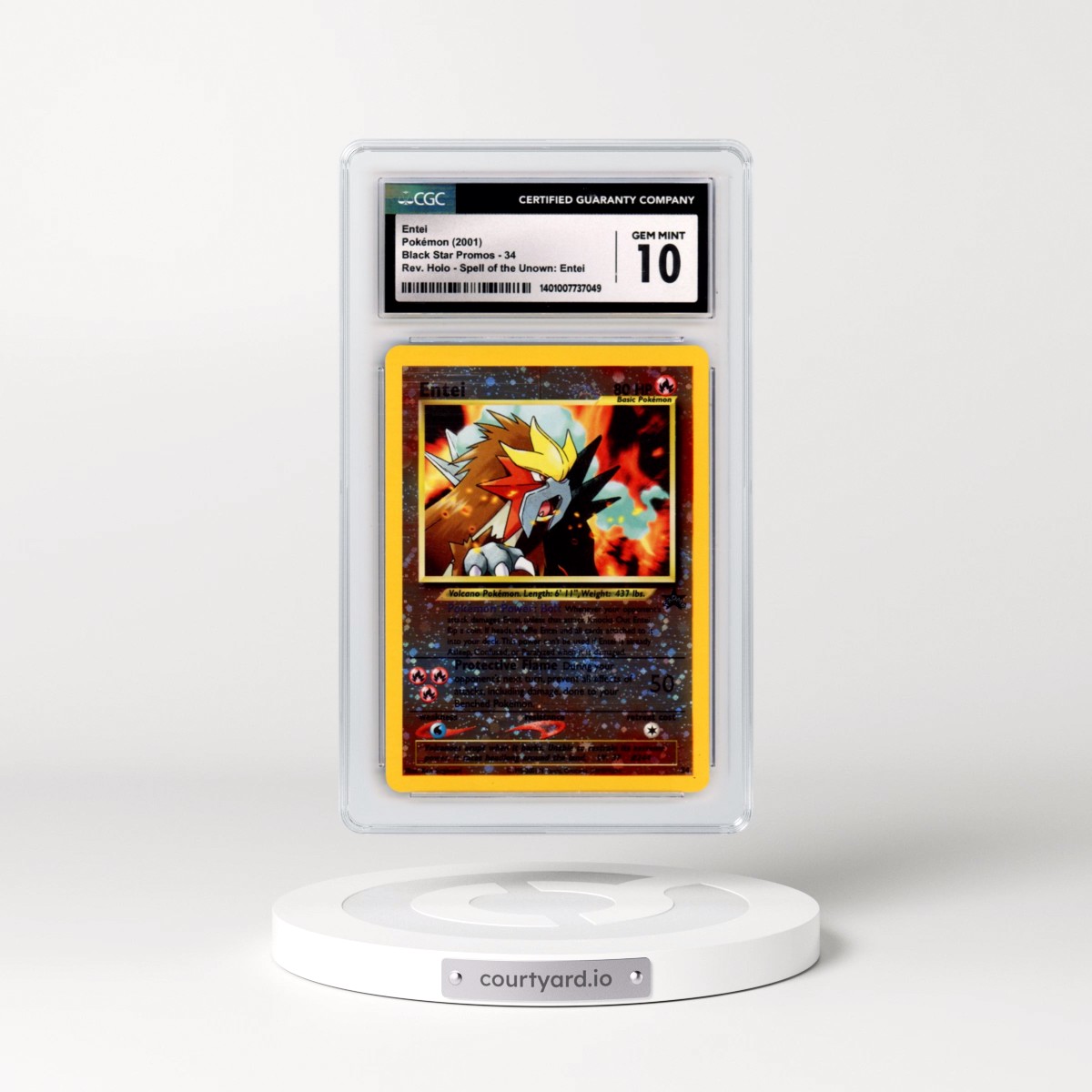 1999 Black Star Promos #34 Entei - Rev. Holo Spell of the Unown: Entei (CGC 10 GEM MINT)