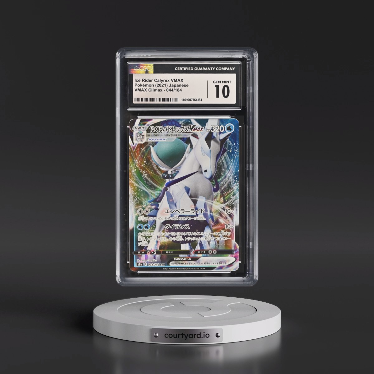 2021 VMAX Climax Ice Rider Calyrex VMAX - Holo #044/184 CGC 10