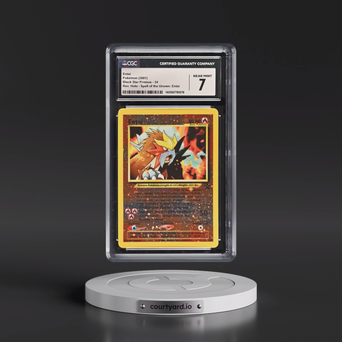 1999 Black Star Promos #34 Entei - Reverse Holo Spell of the Unown: Entei () (CGC 7 NM)