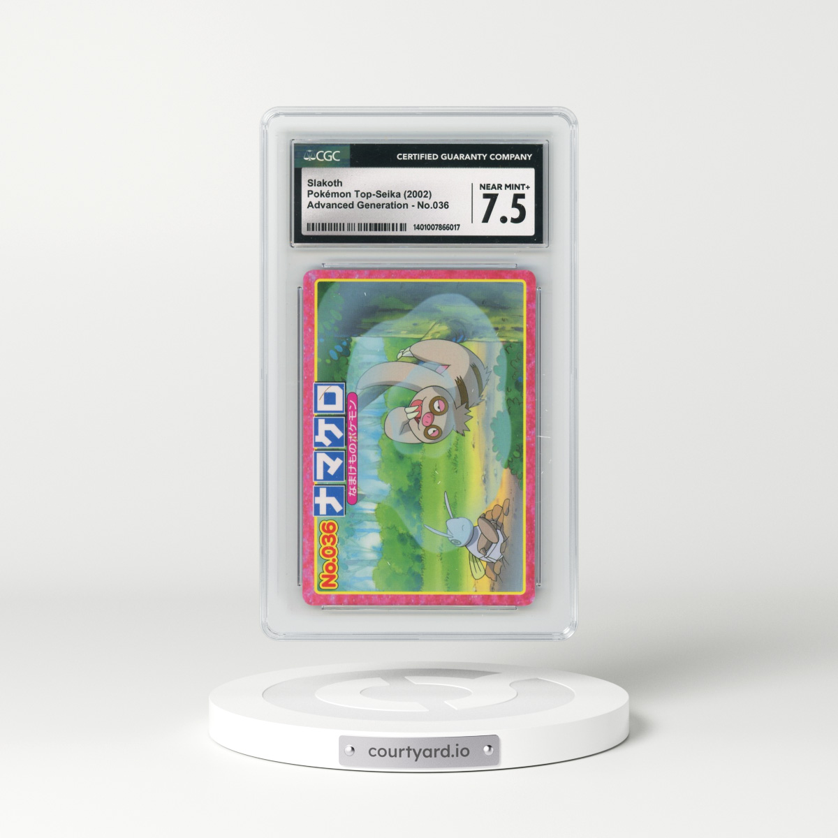 2002 Advanced Generation (Pink Border) #036 Slakoth (CGC 7.5 NM+)