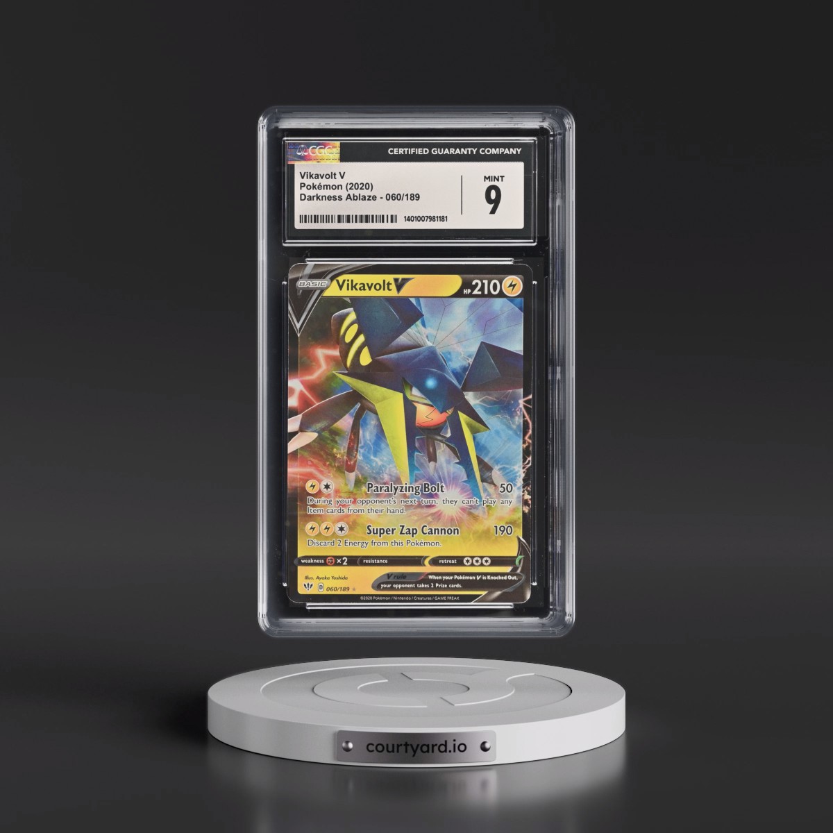2020 Darkness Ablaze #060/189 Vikavolt V - Holo (CGC 9 MINT)