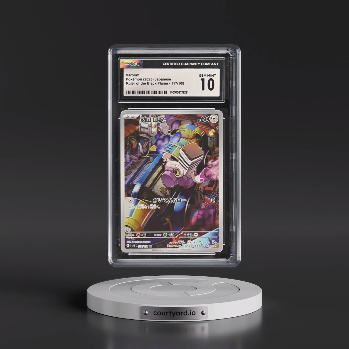 2023 Pokémon SV3-Ruler of the Black Flame #117 Varoom - Art Rare (CGC 10 GEM MINT)