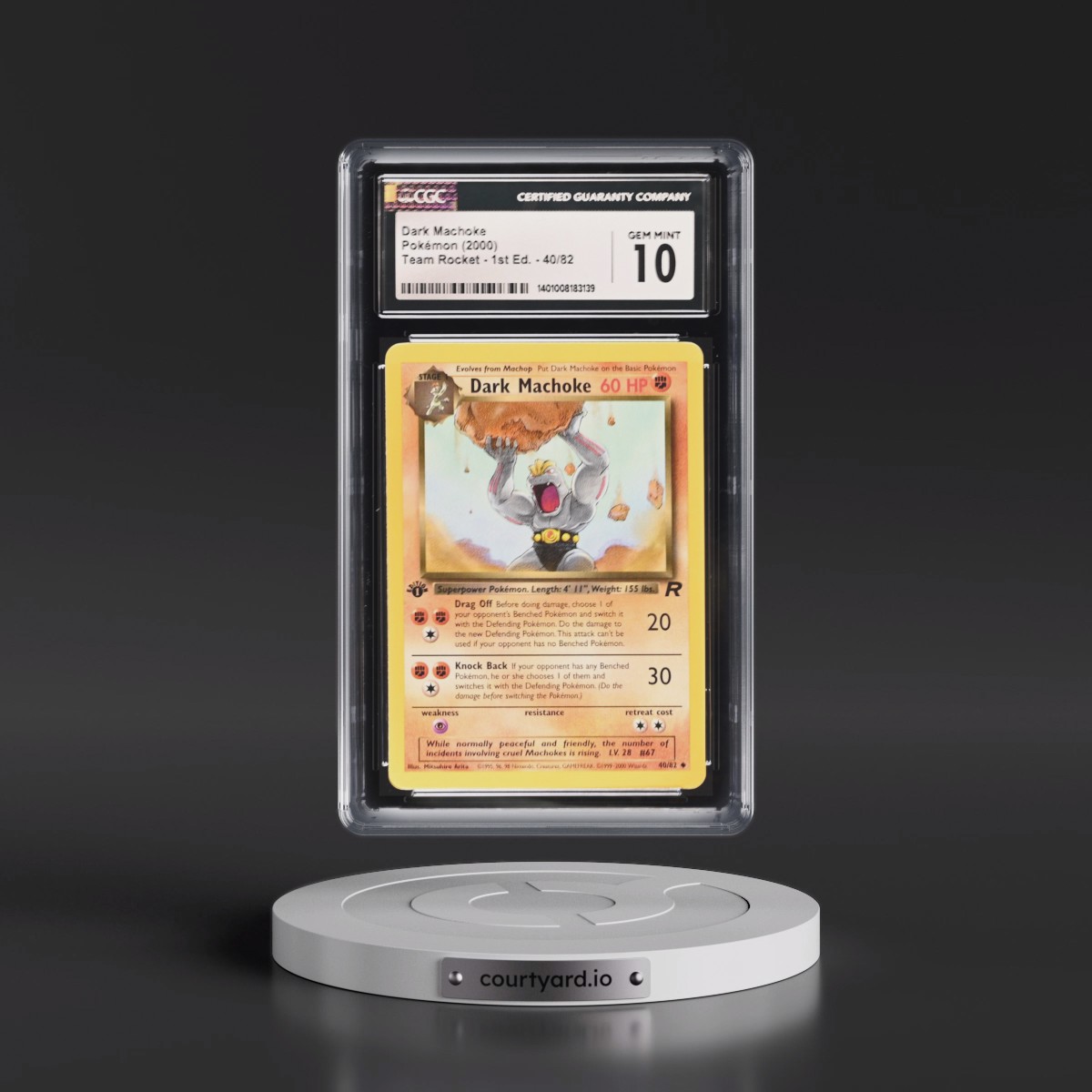 2000 Team Rocket #40/82 Dark Machoke - 1st Edition 1st Edition (CGC 10 GEM MINT)