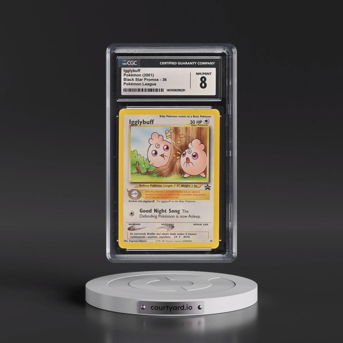1999 Black Star Promos #36 Igglybuff - Pokémon League (CGC 8 NM-MT)