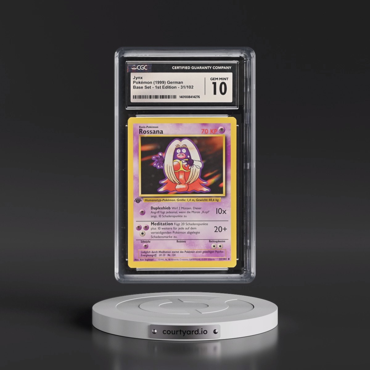 1999 Base Set #31/102 Jynx (Rossana) - 1st Edition 1st Edition (CGC 10 GEM MINT)