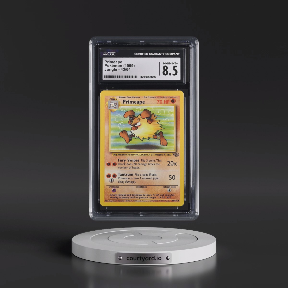 1999 Jungle #43/64 Primeape (CGC 8.5 NM-MT+)