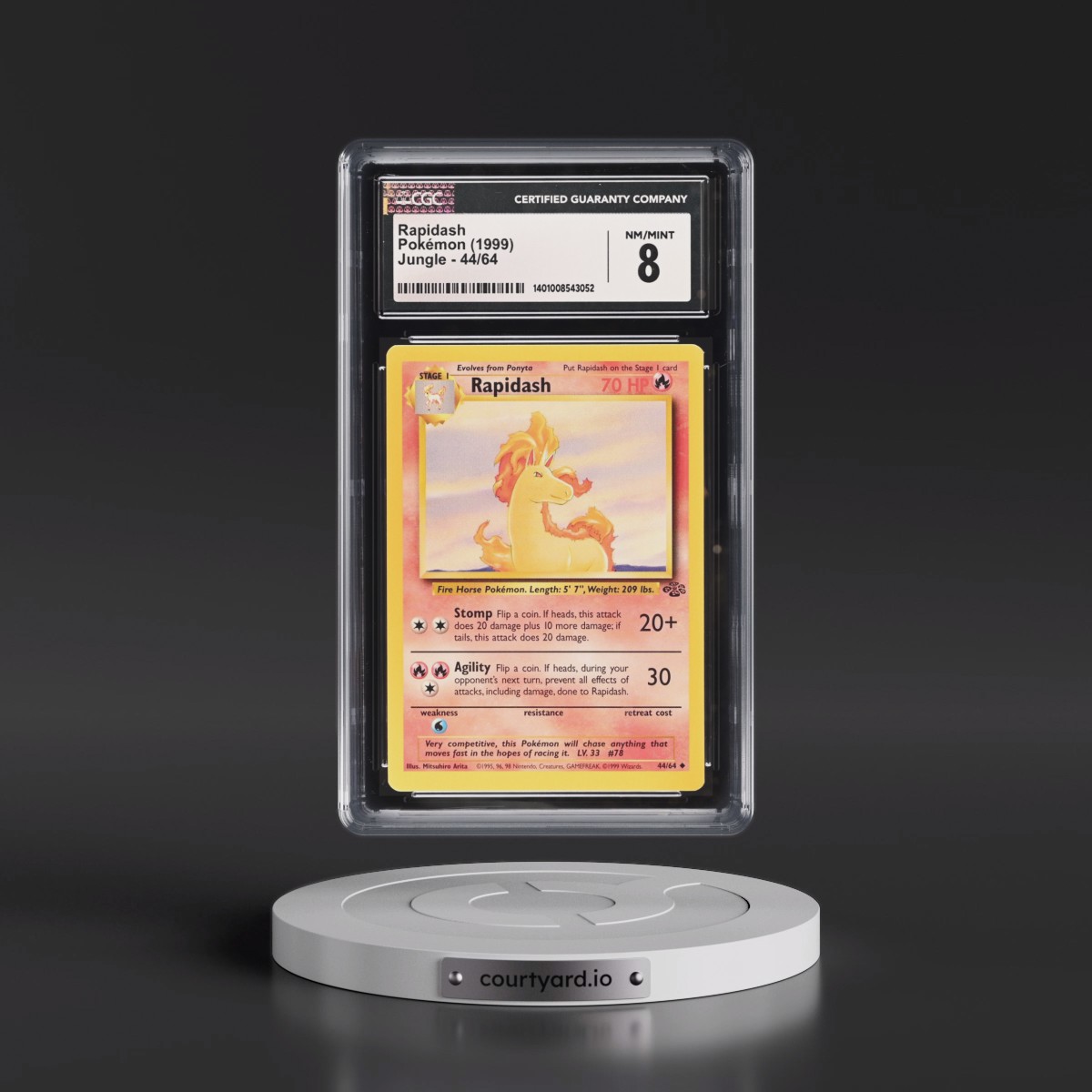 1999 Jungle #44/64 Rapidash (CGC 8 NM-MT)
