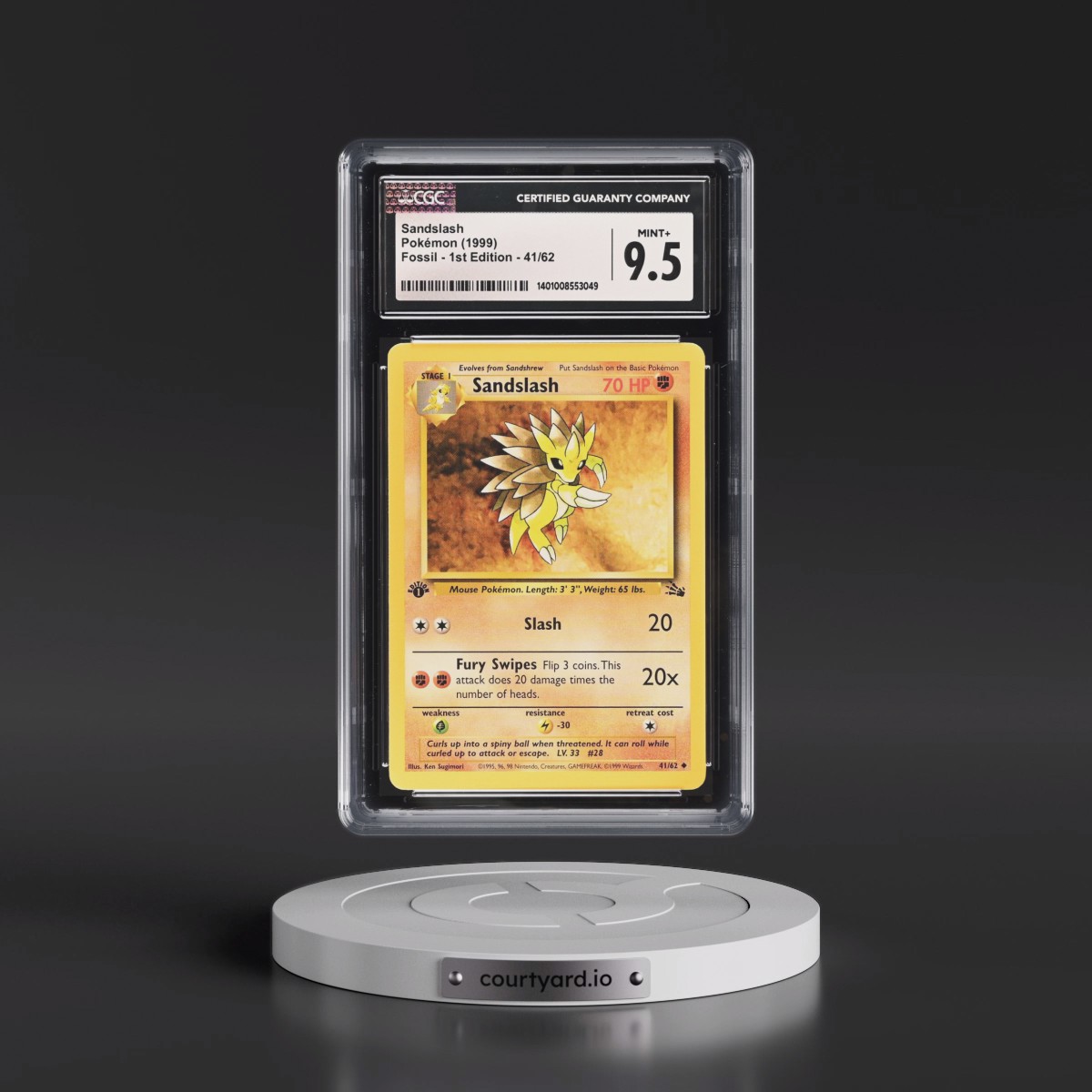 1999 Fossil #41/62 Sandslash - 1st Edition 1st Edition (CGC 9.5 MINT+)