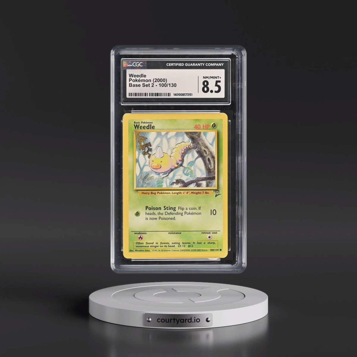 2000 Base Set 2 #100/130 Weedle (CGC 8.5 NM-MT+)