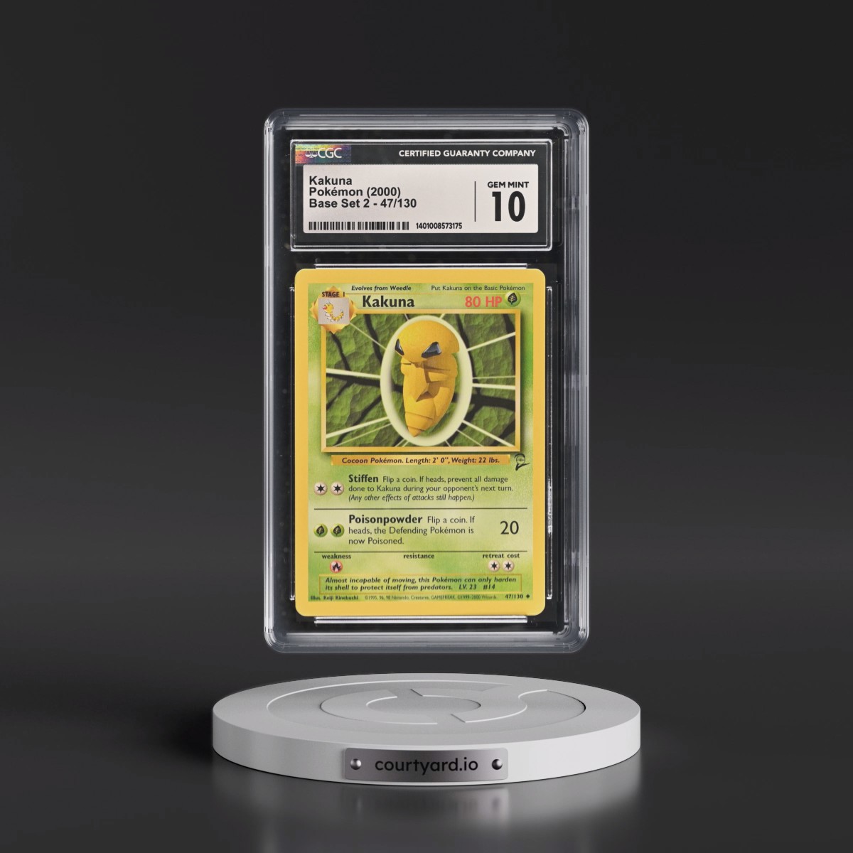 2000 Base Set 2 #47/130 Kakuna (CGC 10 GEM MINT)