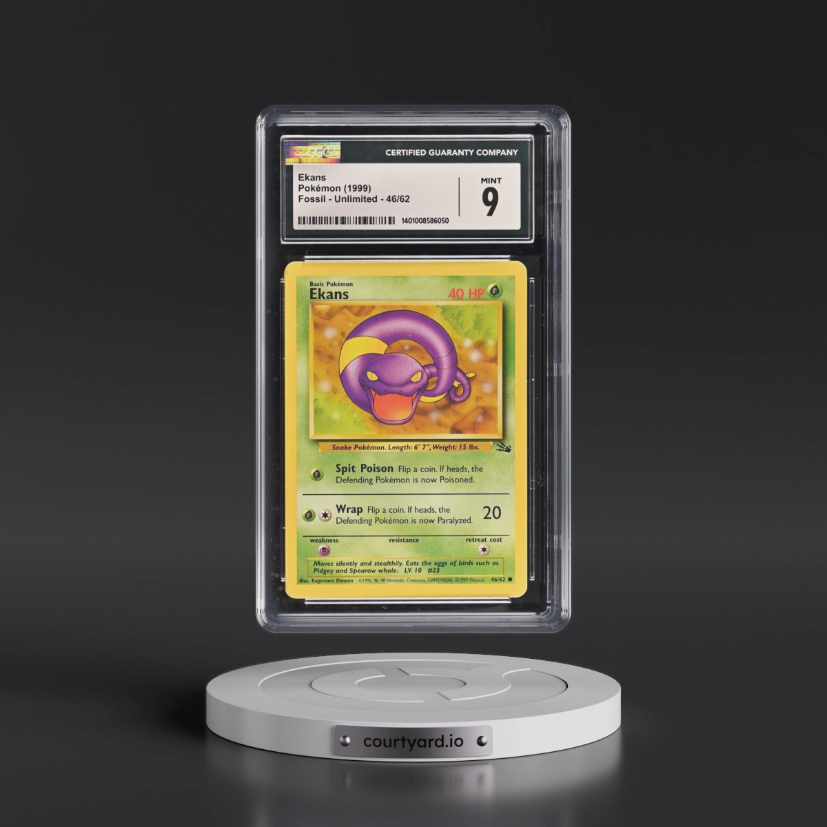 1999 Fossil #46/62 Ekans (CGC 9 MINT)