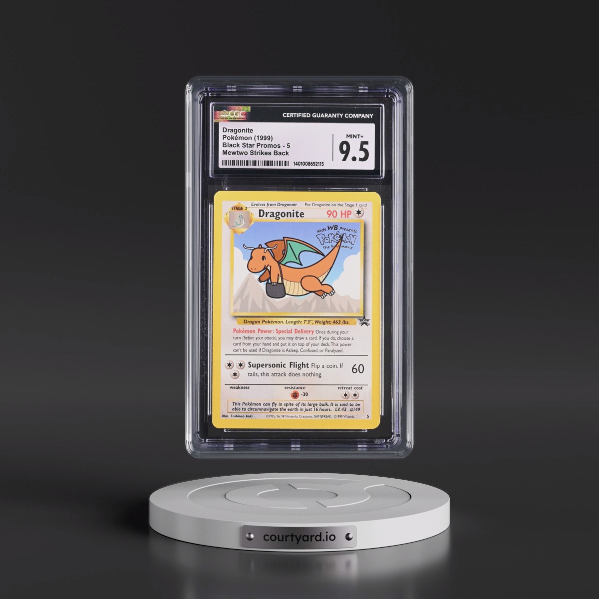 1999 Black Star Promos #5 Dragonite - Mewtwo Strikes Back (CGC 9.5 MINT+)