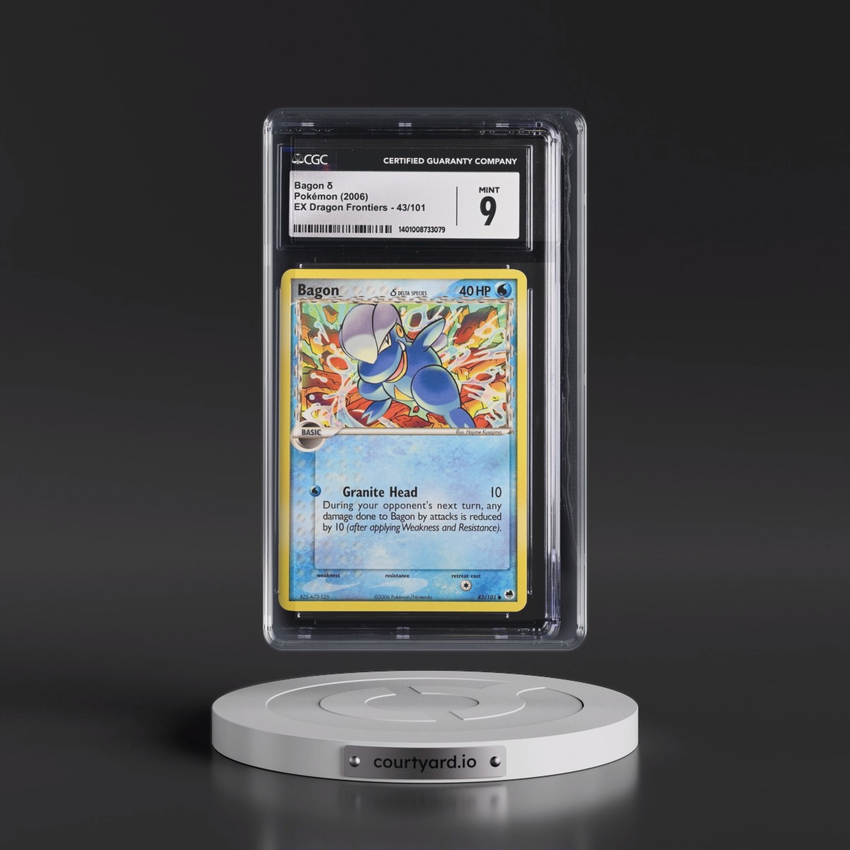 2006 EX Dragon Frontiers #43/101 Bagon δ (CGC 9 MINT)