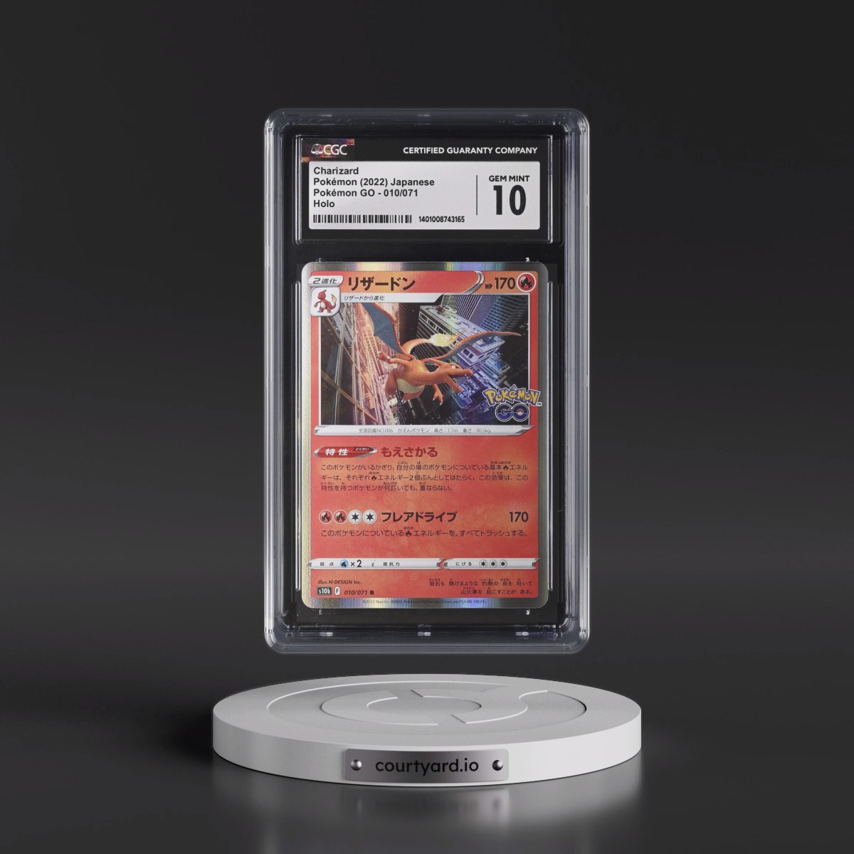 2022 Pokémon GO #010/071 Charizard - Holo (CGC 10 GEM MINT)