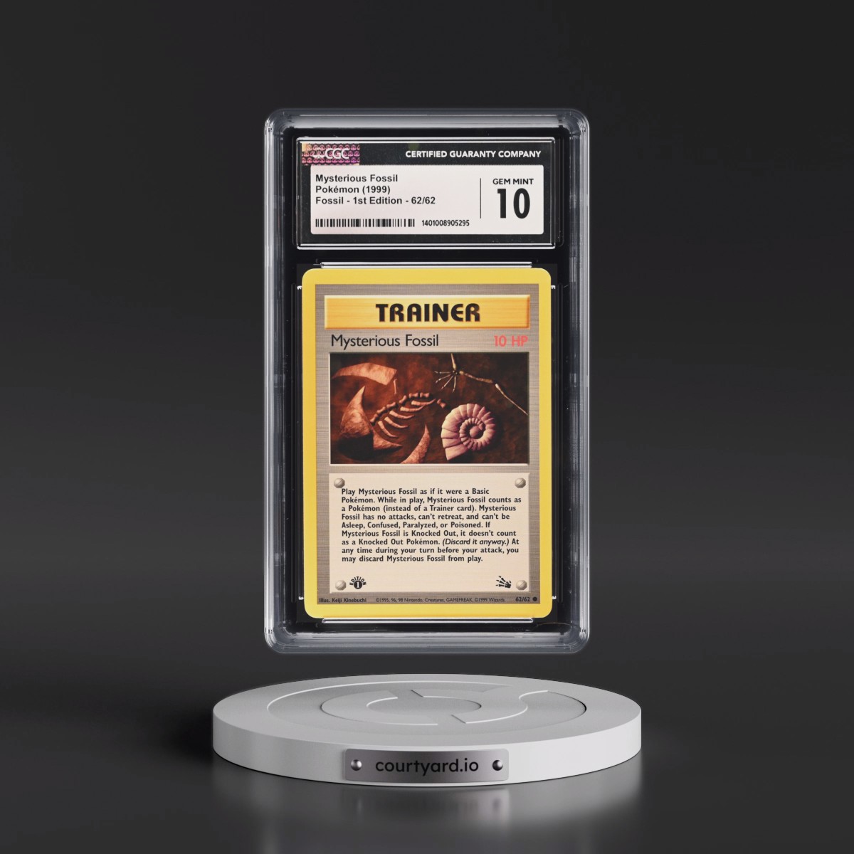 1999 Fossil #62/62 Mysterious Fossil - 1st Edition 1st Edition (CGC 10 GEM MINT)