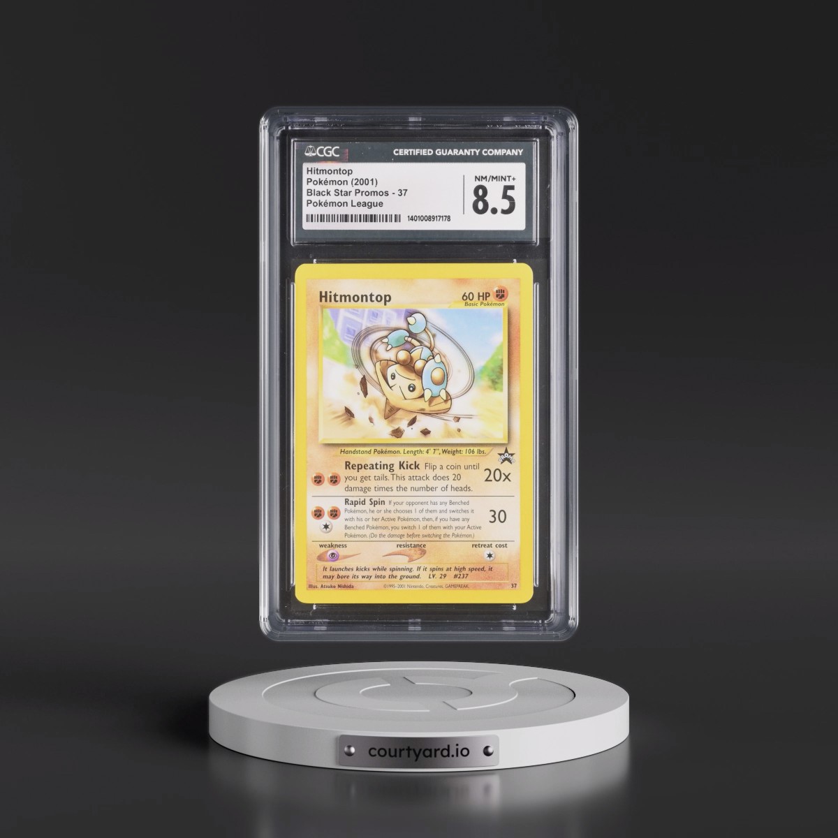 1999 Black Star Promos #37 Hitmontop - Pokémon League (CGC 8.5 NM-MT+)