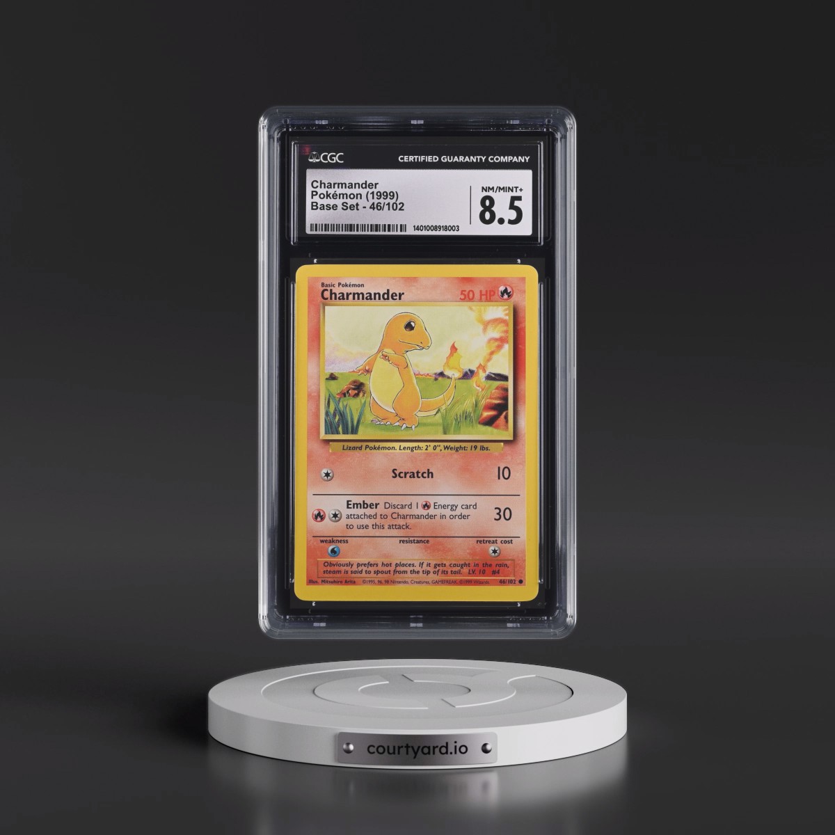 1999 Base Set #46/102 Charmander (CGC 8.5 NM-MT+)