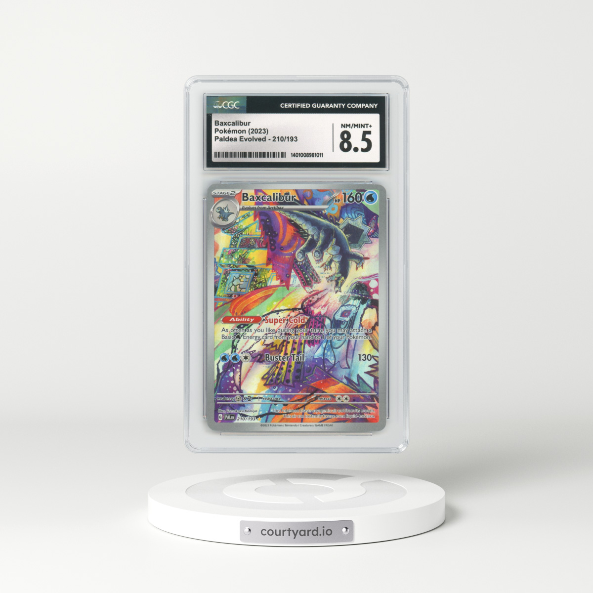 2023 Paldea Evolved #210 Baxcalibur - Full Art Holo (CGC 8.5 NM-MT+)