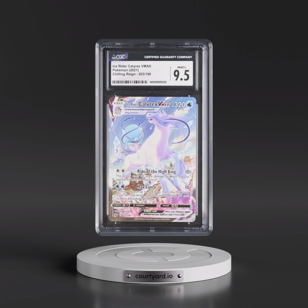 2021 Chilling Reign #203/198 Ice Rider Calyrex VMAX - Secret Rare Holo (CGC 9.5 MINT+)