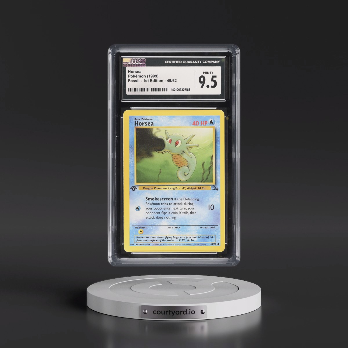 1999 Fossil #49/62 Horsea - 1st Edition 1st Edition (CGC 9.5 MINT+)
