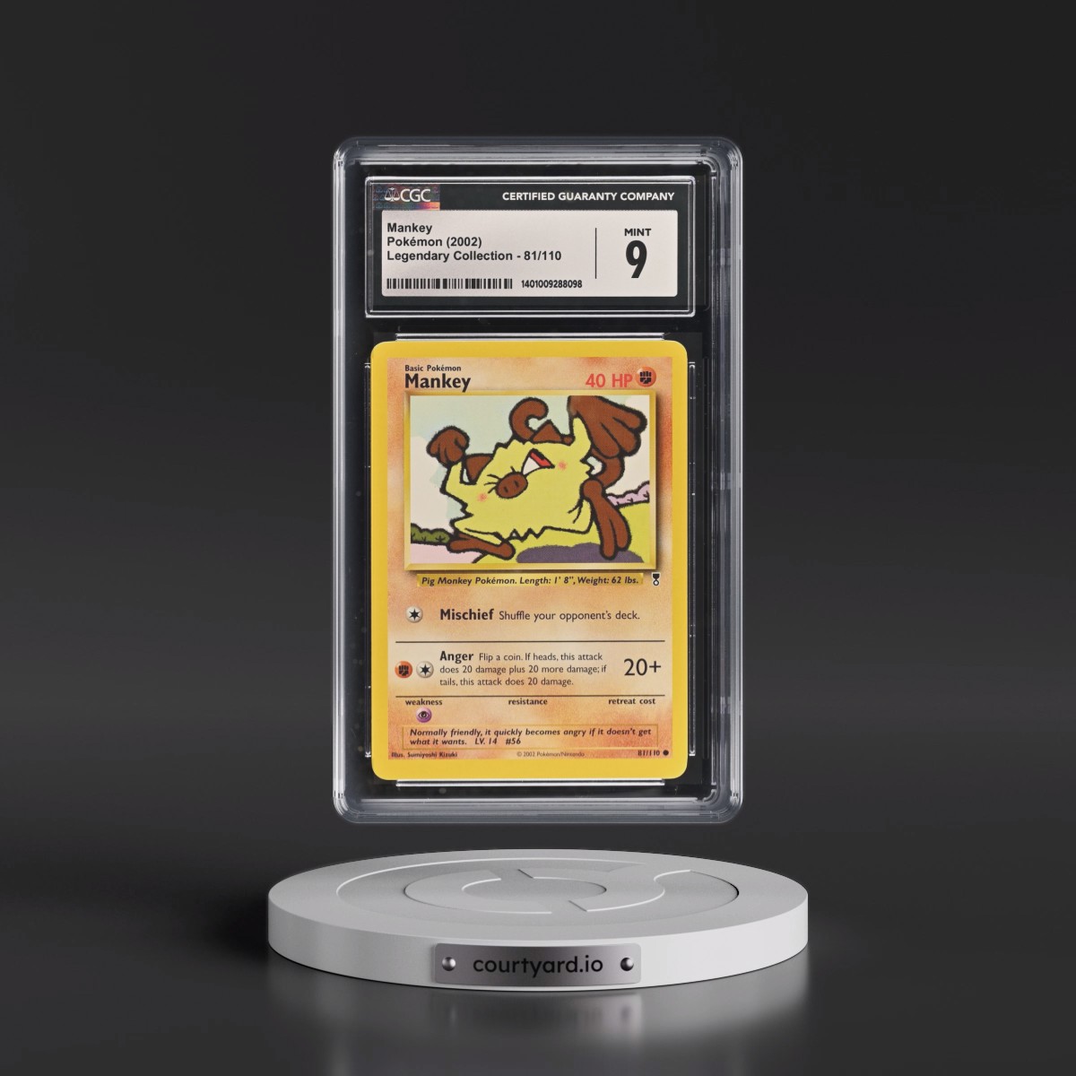 2002 Legendary Collection #81/110 Mankey (CGC 9 MINT)
