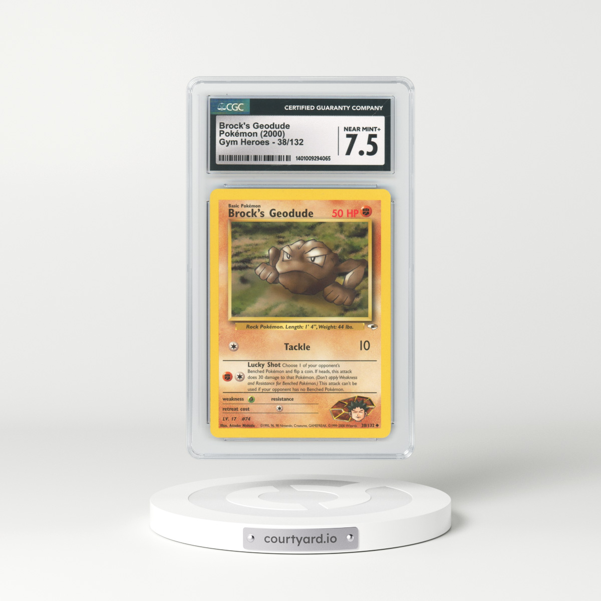 2000 Gym Heroes #38 Brock's Geodude (CGC 7.5 NM+)