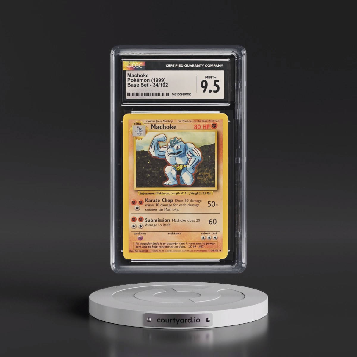 1999 Base Set #34/102 Machoke (CGC 9.5 MINT+)