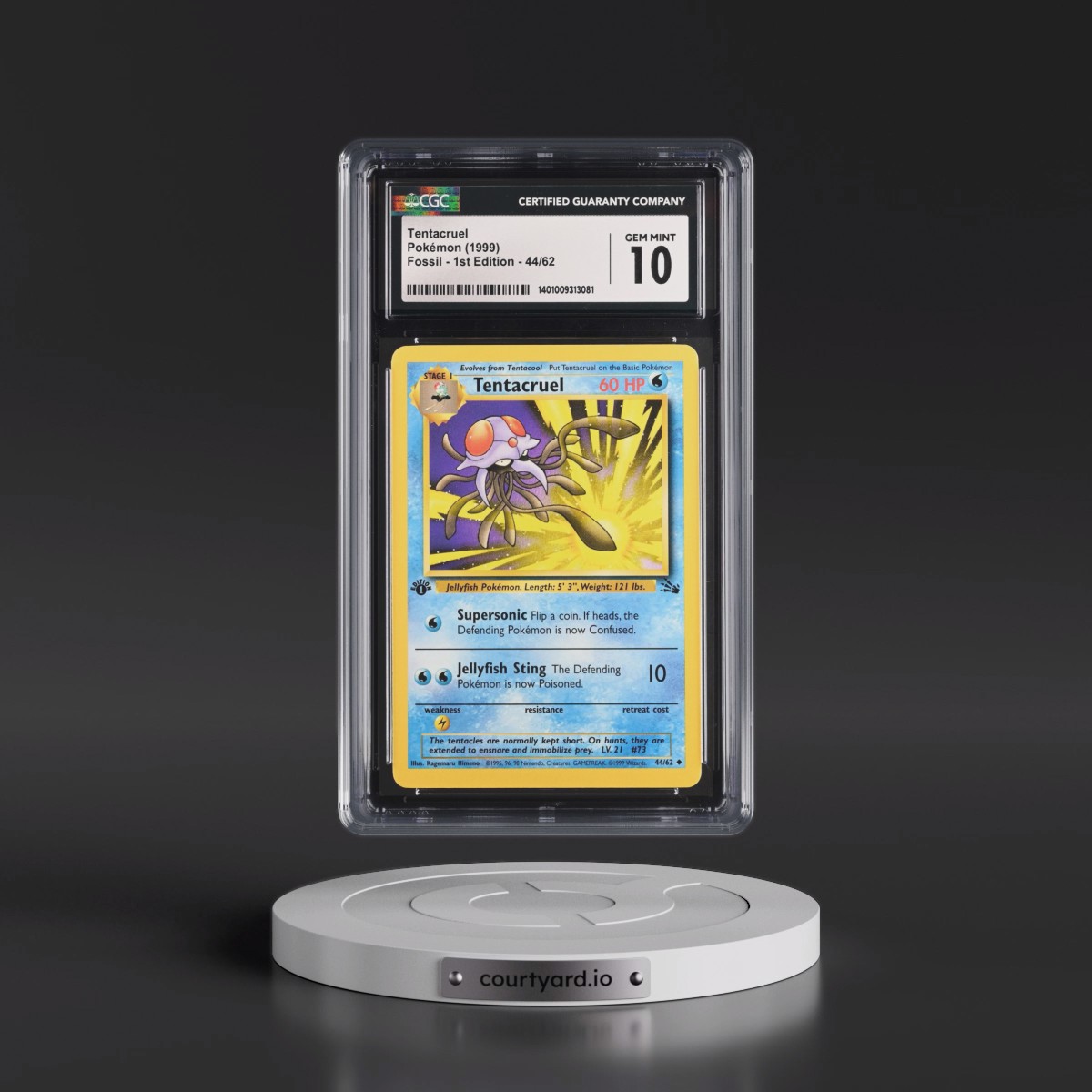 1999 Fossil #44/62 Tentacruel - 1st Edition 1st Edition (CGC 10 GEM MINT)