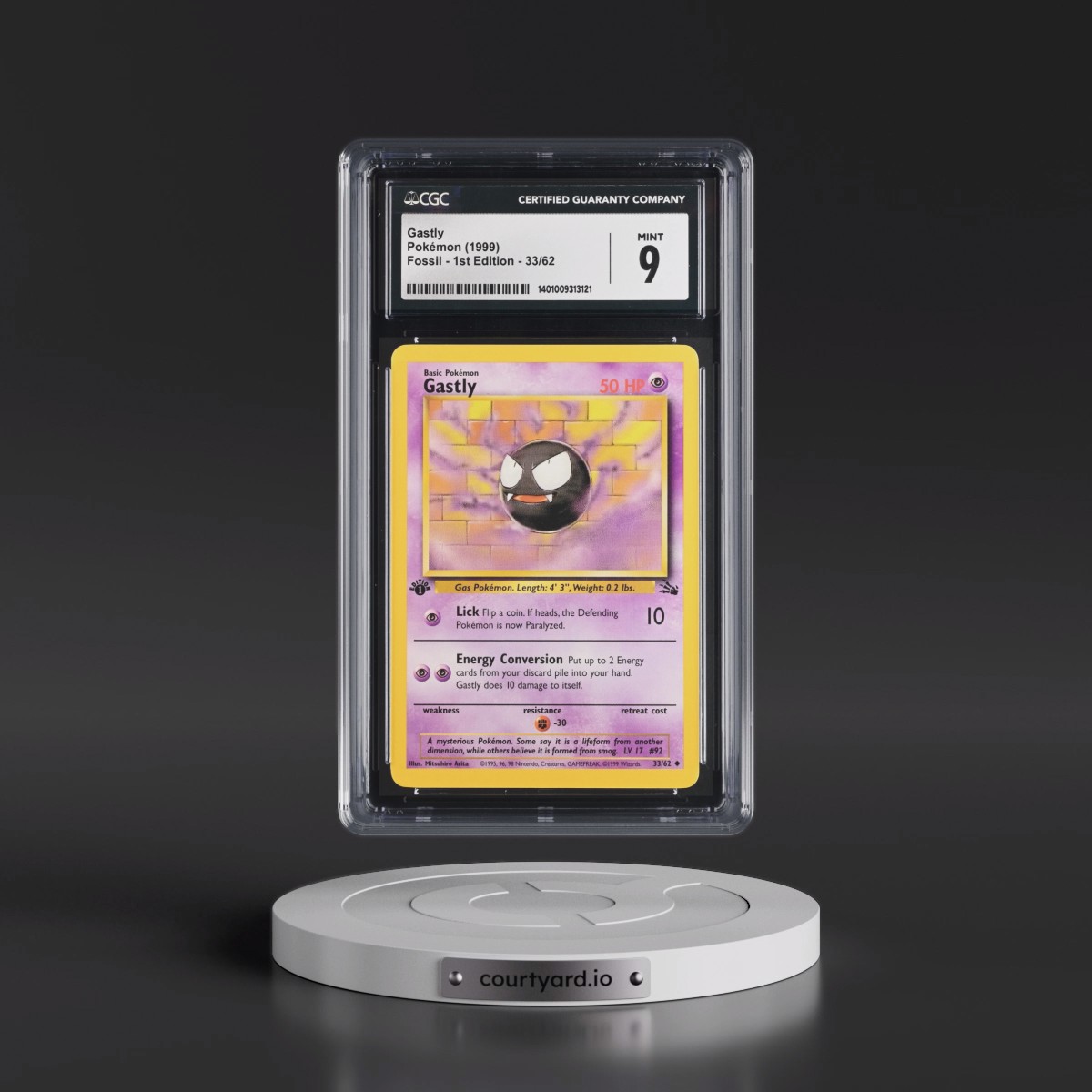 1999 Fossil #33/62 Gastly - 1st Edition 1st Edition (CGC 9 MINT)