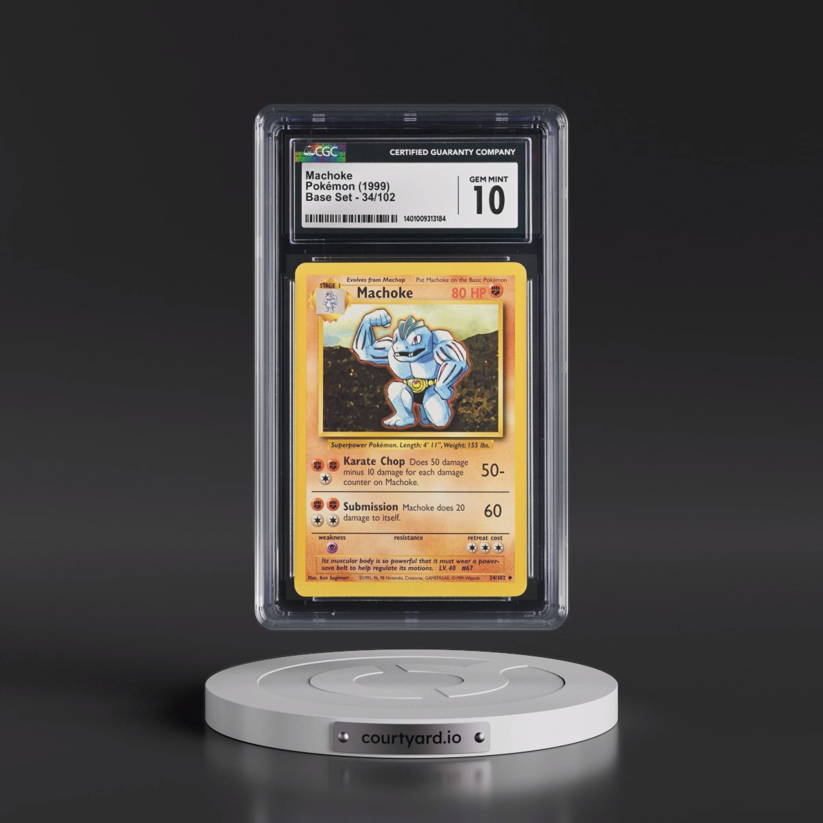 1999 Base Set #34/102 Machoke (CGC 10 GEM MINT)