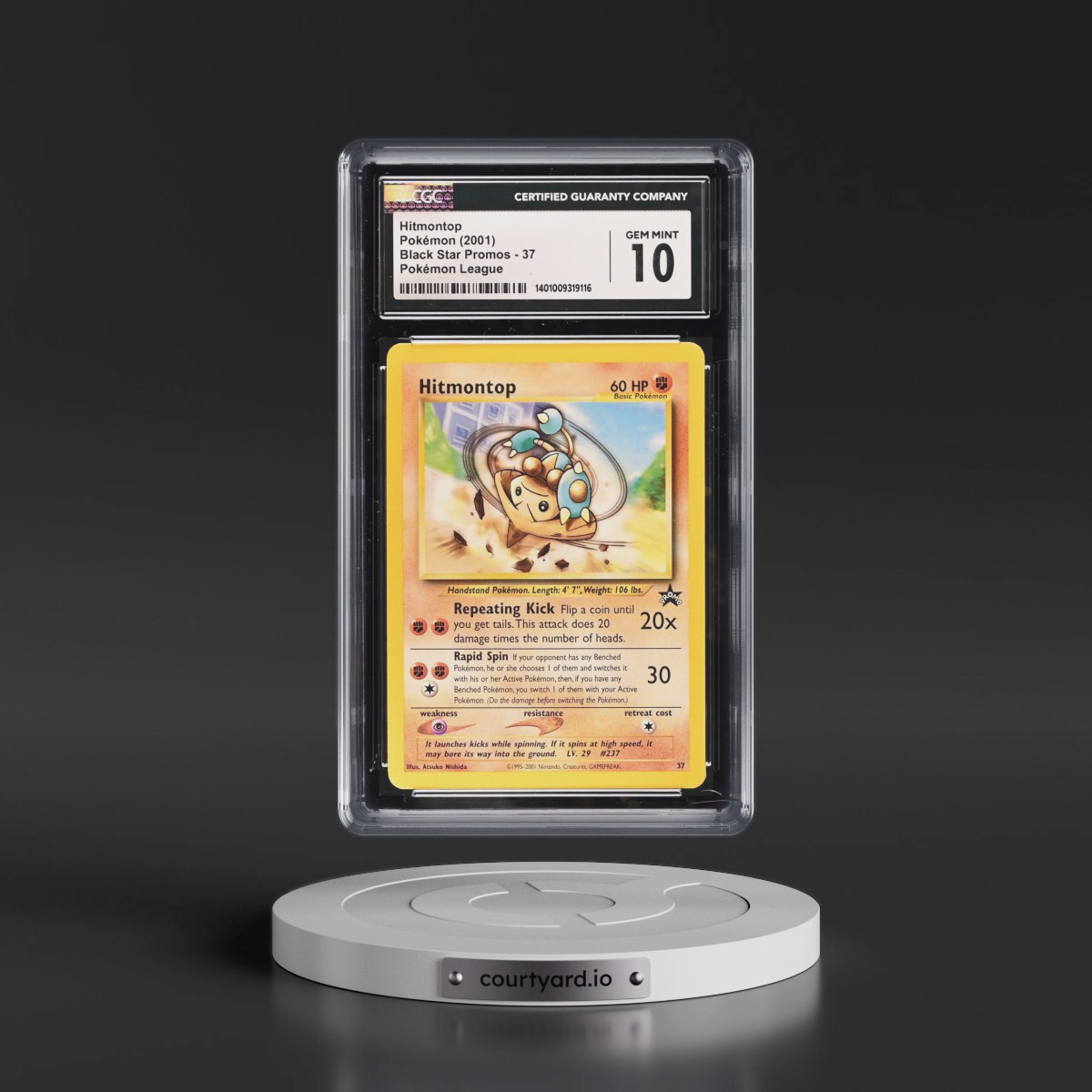 1999 Black Star Promos #37 Hitmontop - Pokémon League (CGC 10 GEM MINT)