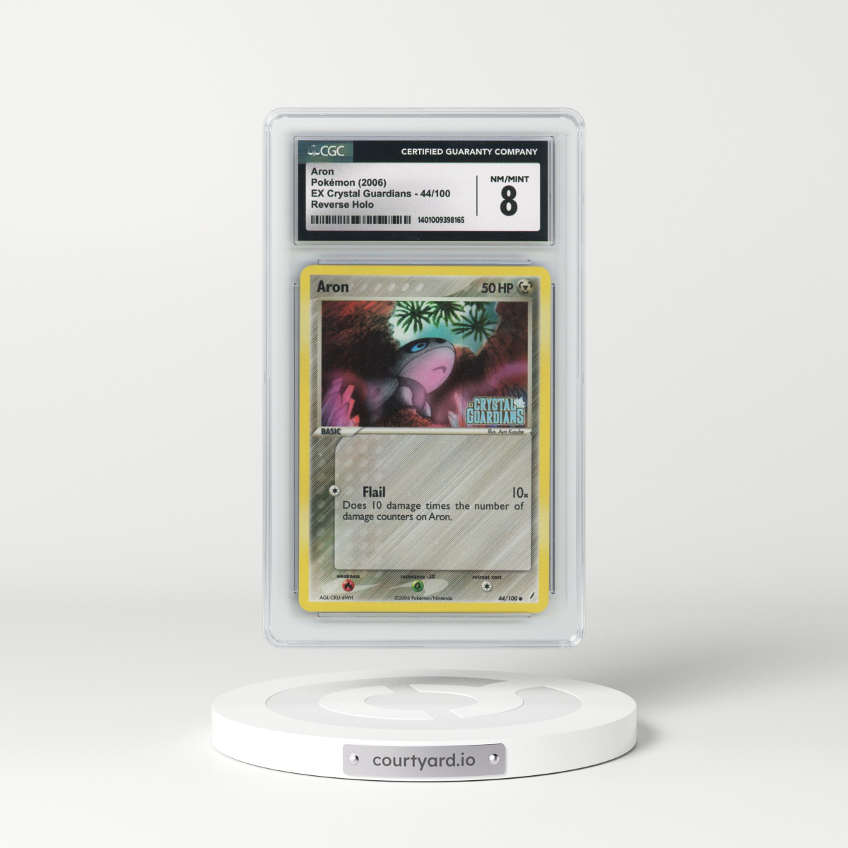 2006 EX Crystal Guardians #44/100 Aron - Reverse Holo (CGC 8 NM-MT)