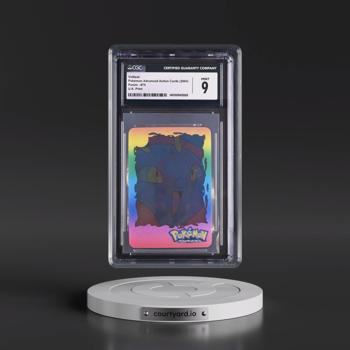 2004 Pokémon Advanced Action Cards (2004 Panini) - English #75 Volbeat - U.K. Print (Cards Inc. On Back) (CGC 9 MINT)