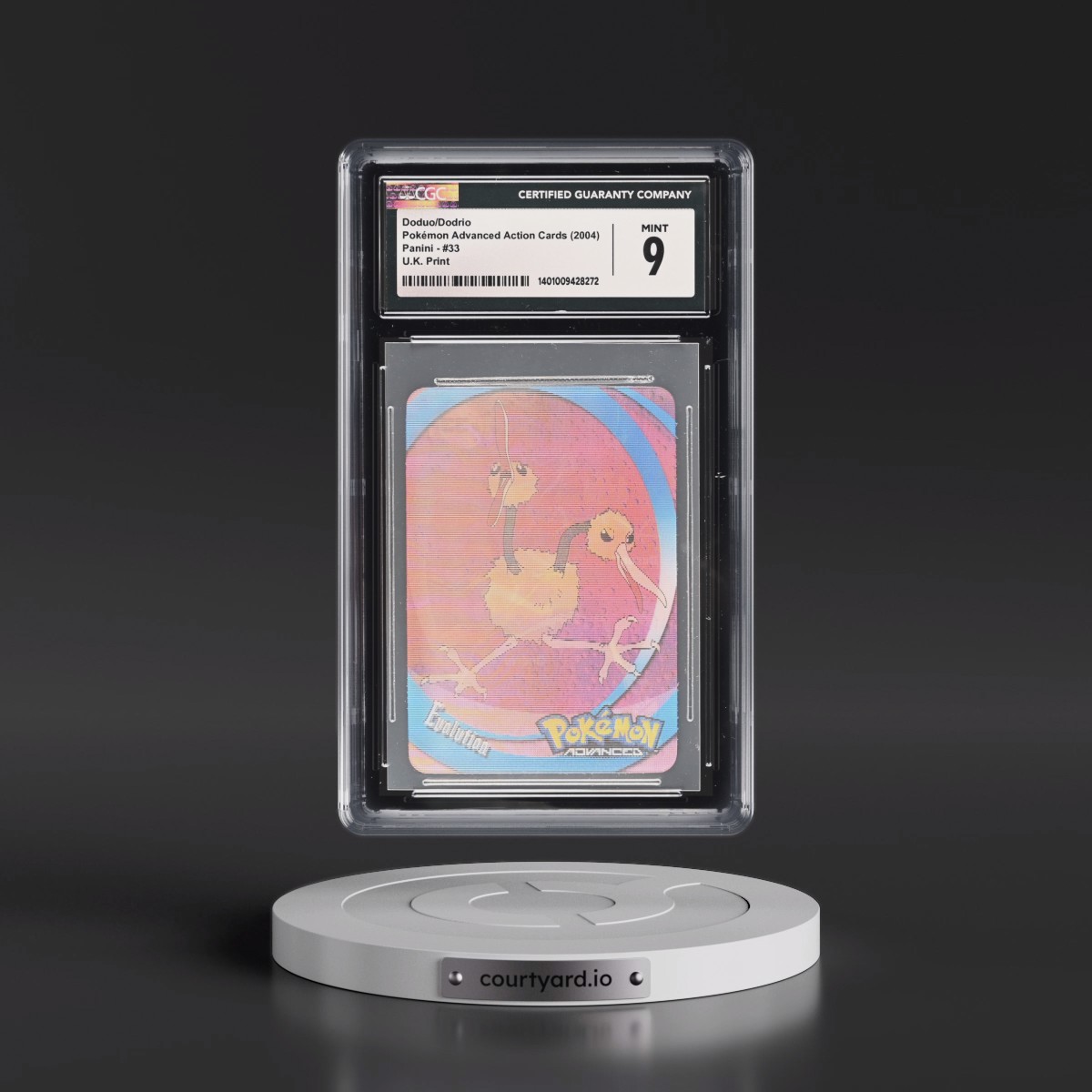 2004 Pokémon Advanced Action Cards (2004 Panini) - English #33 Doduo/Dodrio - U.K. Print (Cards Inc. On Back) (CGC 9 MINT)