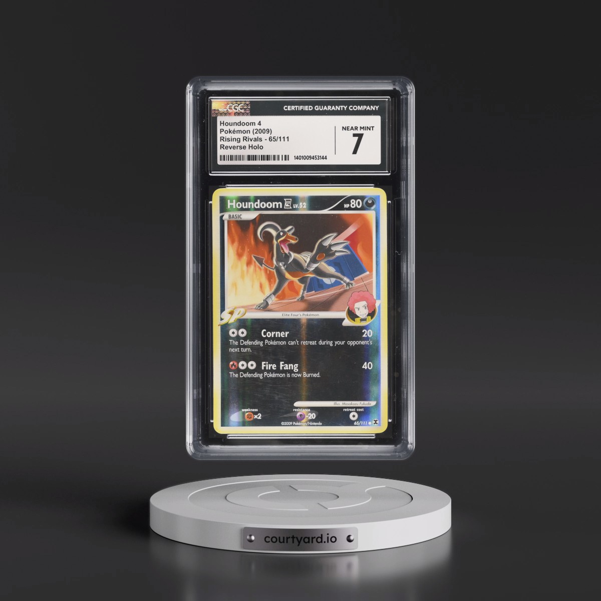 2009 Rising Rivals #65/111 Houndoom 4 - Reverse Holo (CGC 7 NM)