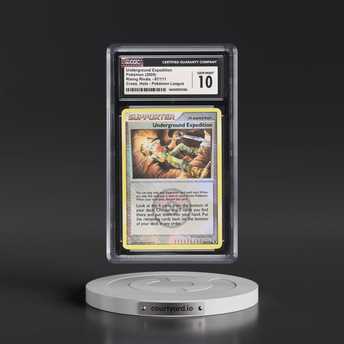 2009 Rising Rivals #97/111 Underground Expedition - Pokémon League (Crosshatch Holo) (CGC 10 GEM MINT)