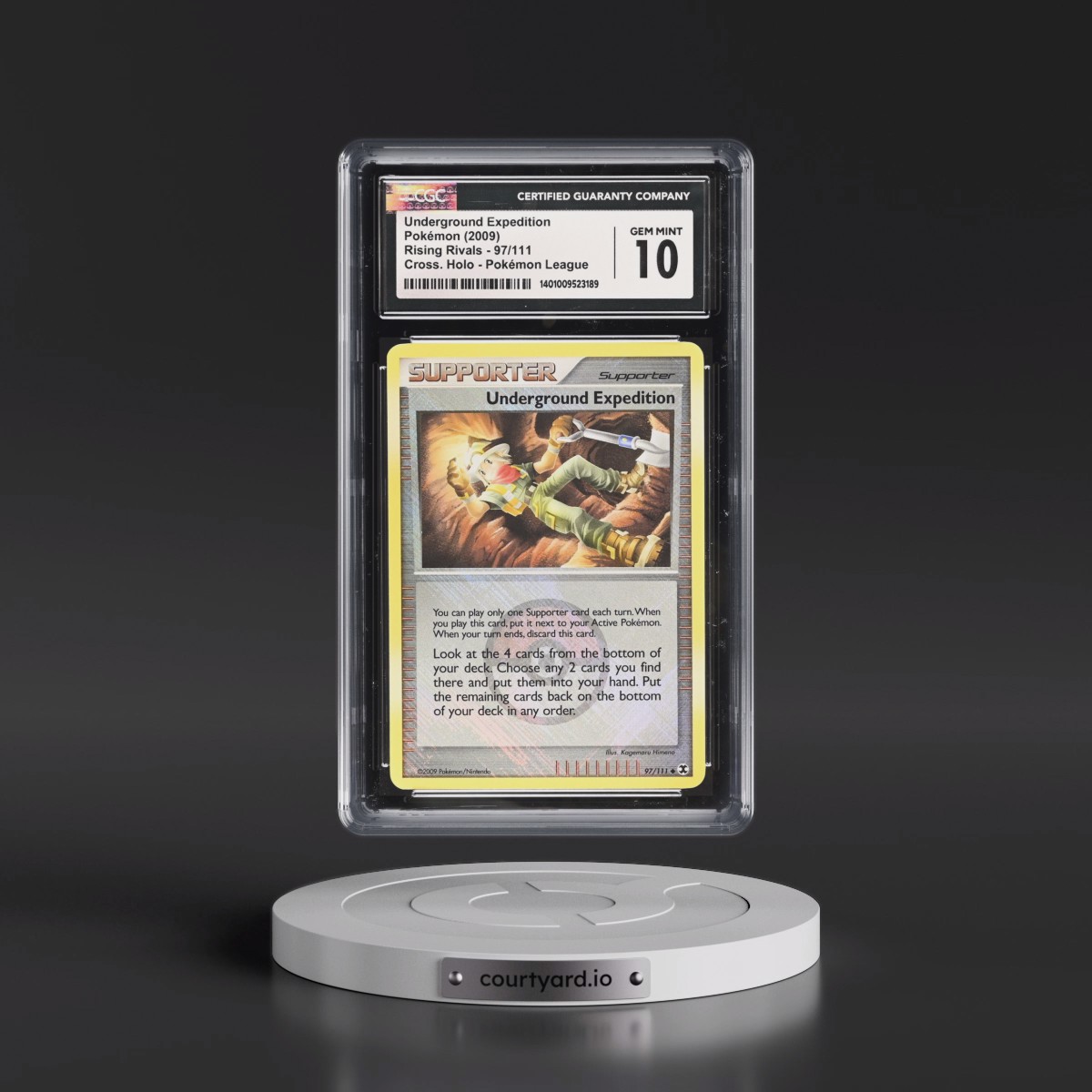 2009 Rising Rivals #97/111 Underground Expedition - Pokémon League (Crosshatch Holo) (CGC 10 GEM MINT)