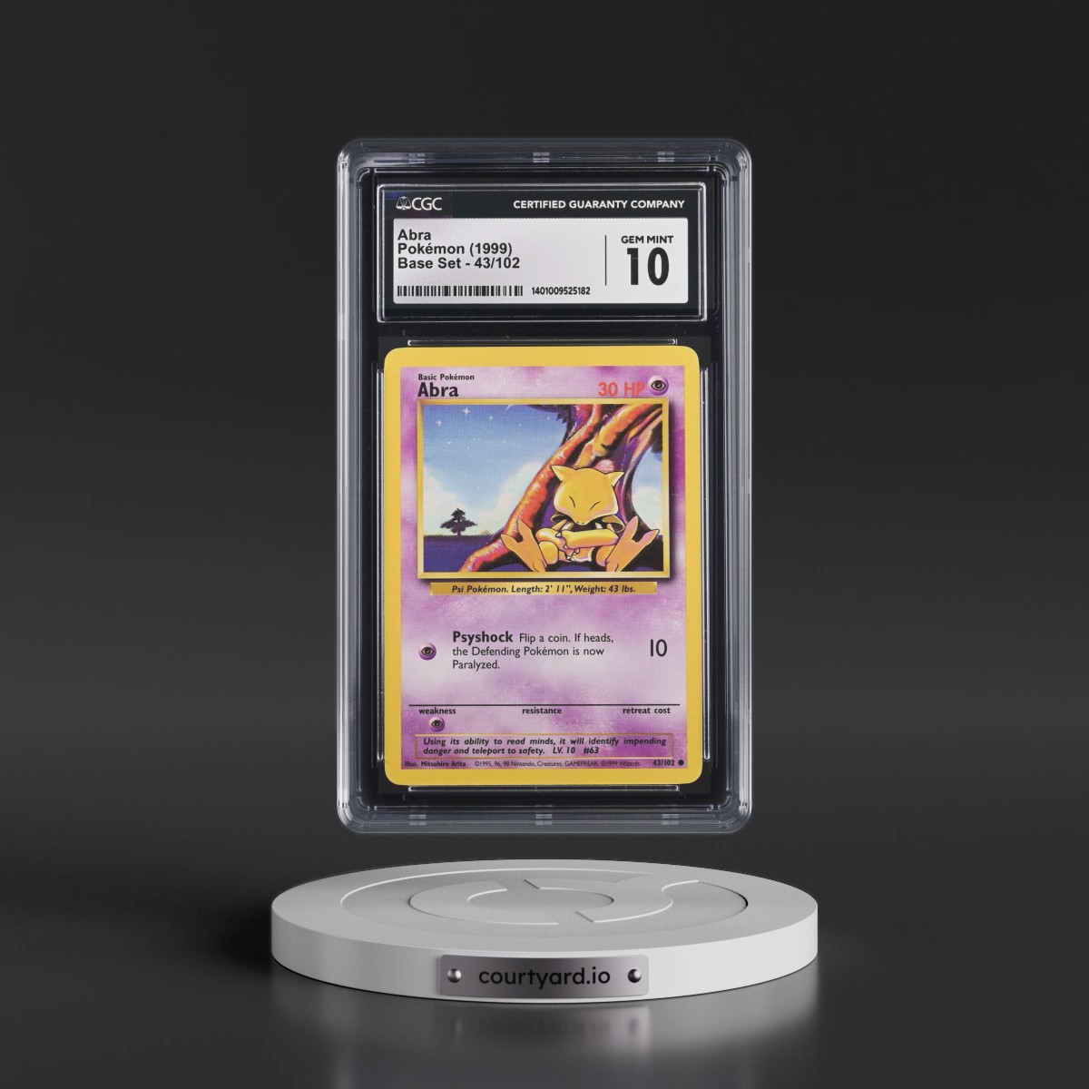 1999 Base Set #43/102 Abra (CGC 10 GEM MINT)