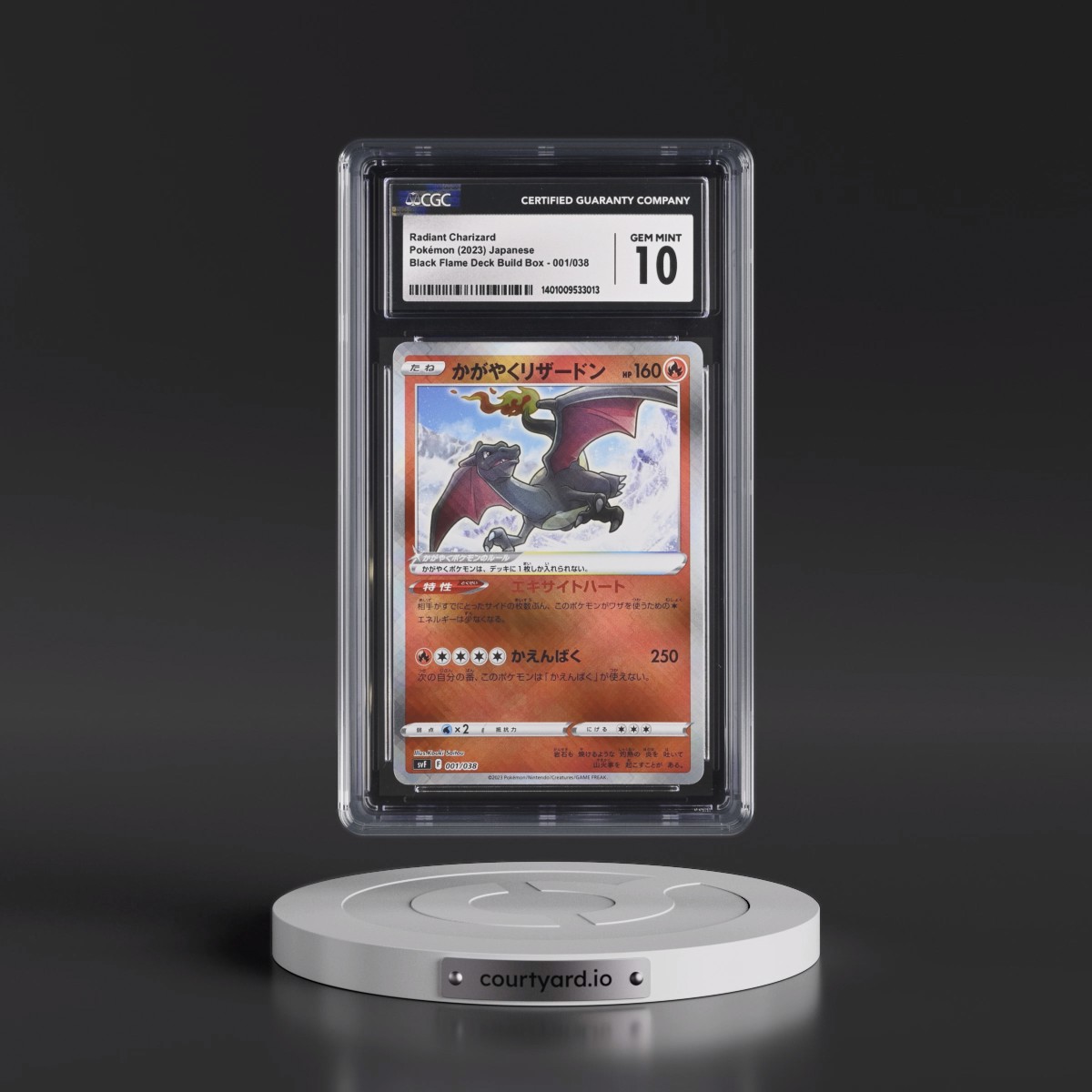 2023 Ruler of the Black Flame Deck Build Box #001/038 Radiant Charizard - Holo (CGC 10 GEM MINT)