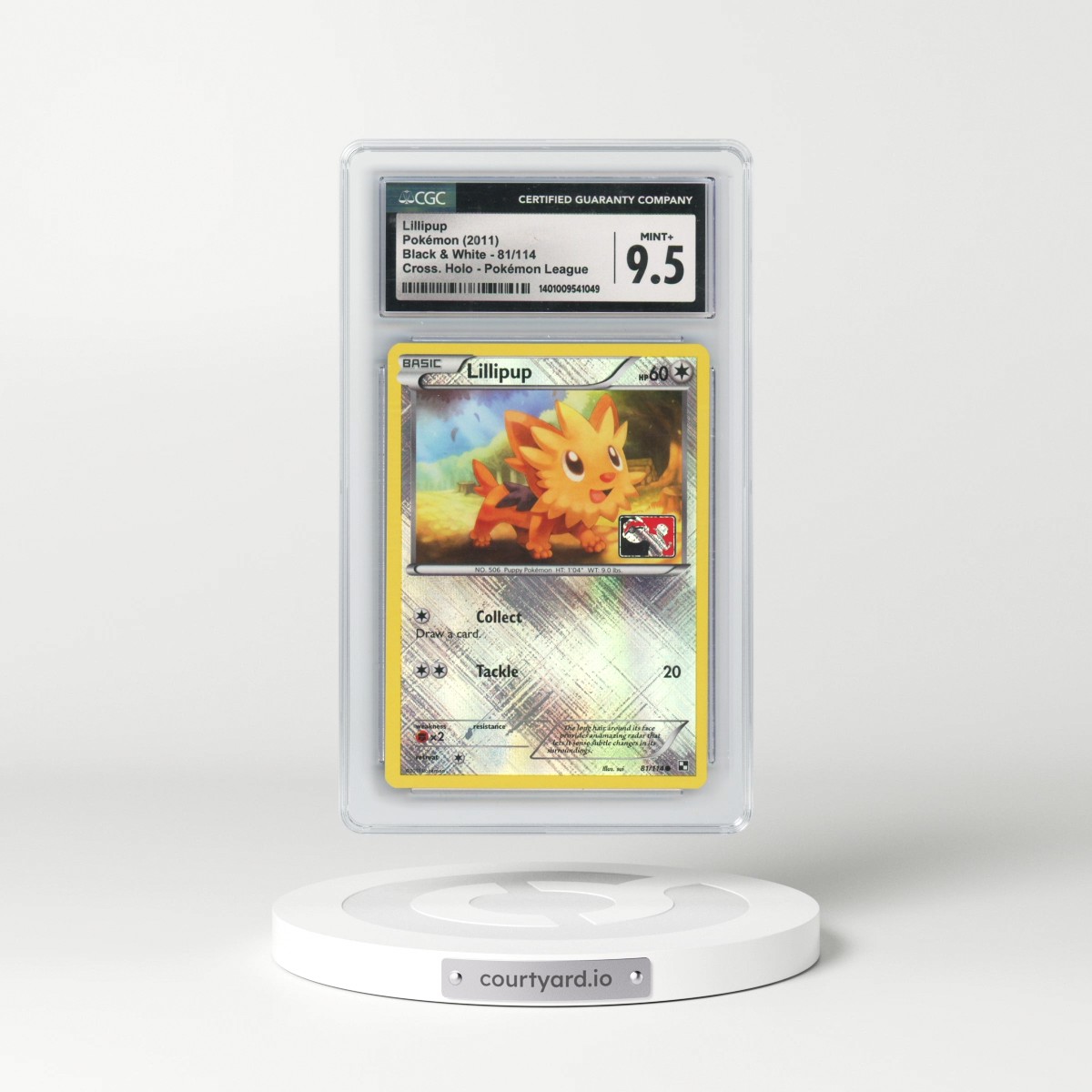 2011 Black & White #81/114 Lillipup - Crosshatch Holo (Cross. Holo) Pokémon League (CGC 9.5 MINT+)