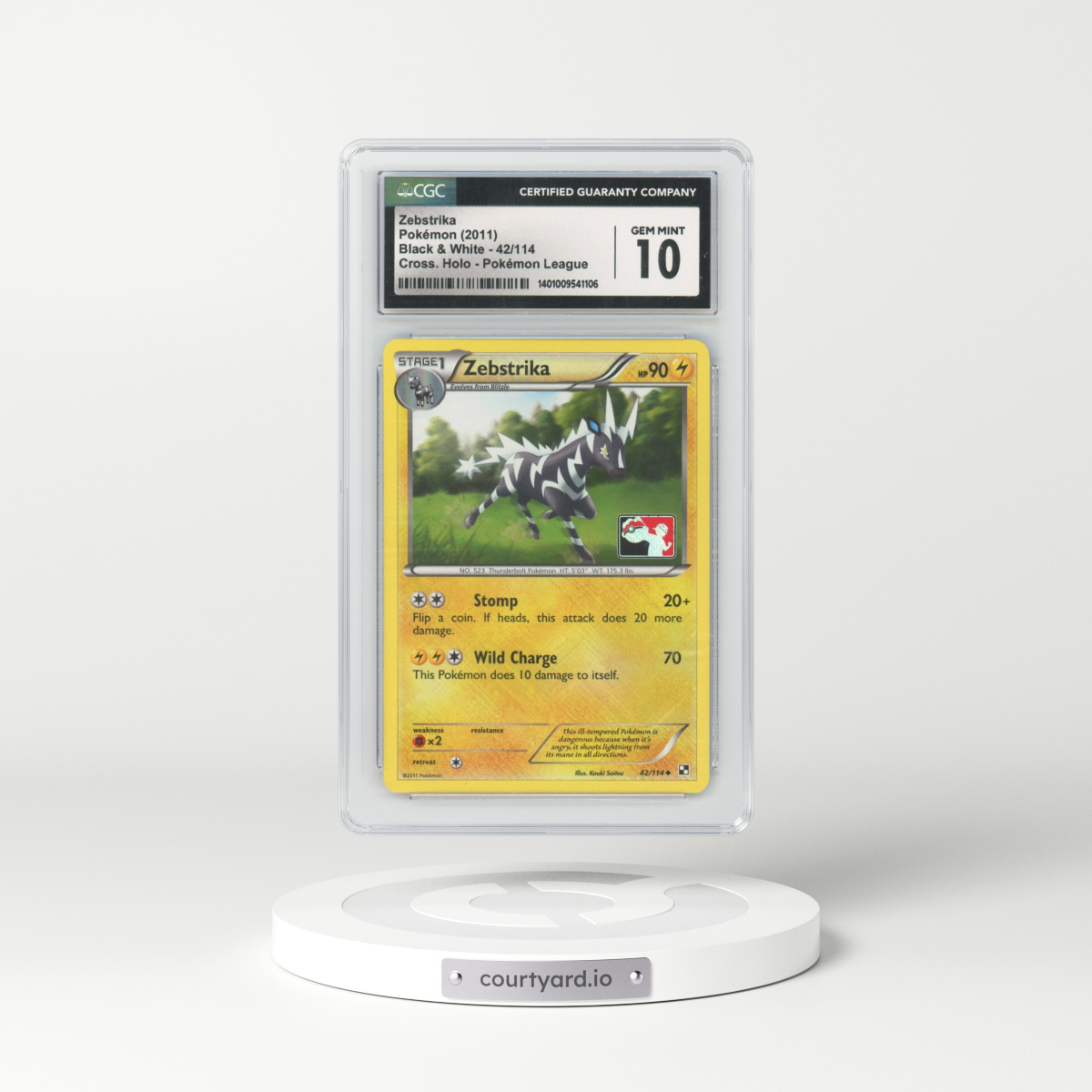 2011 Black & White #42 Zebstrika - Holo (CGC 10 GEM MINT)