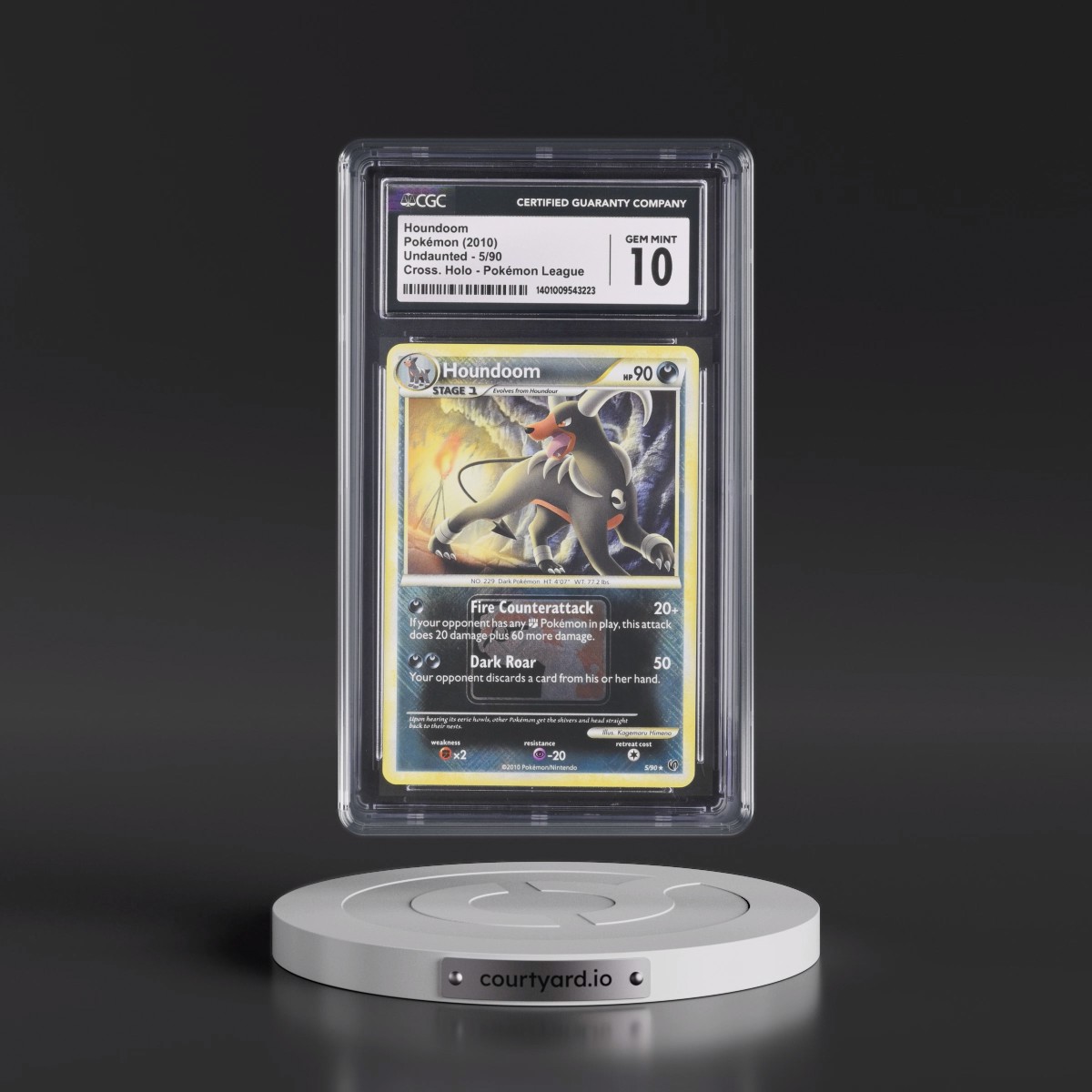2010 Undaunted #5/90 Houndoom - Pokémon League (Crosshatch Holo) (CGC 10 GEM MINT)