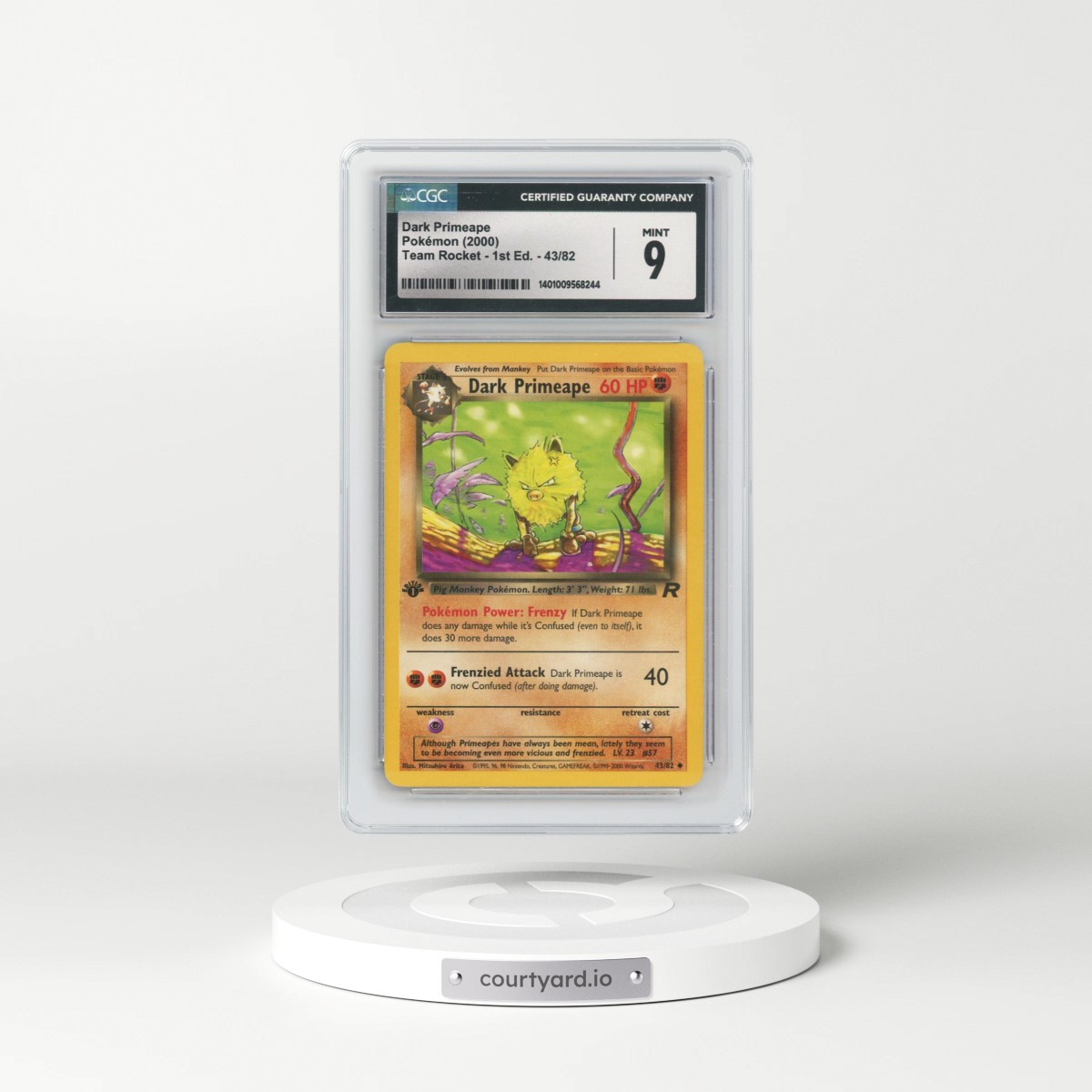 2000 Team Rocket #43/82 Dark Primeape - 1st Edition 1st Edition (CGC 9 MINT)