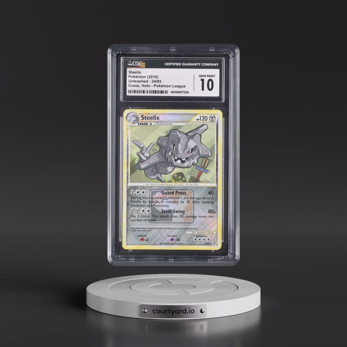 2010 Unleashed #24/95 Steelix - Pokémon League (Crosshatch Holo) (CGC 10 GEM MINT)