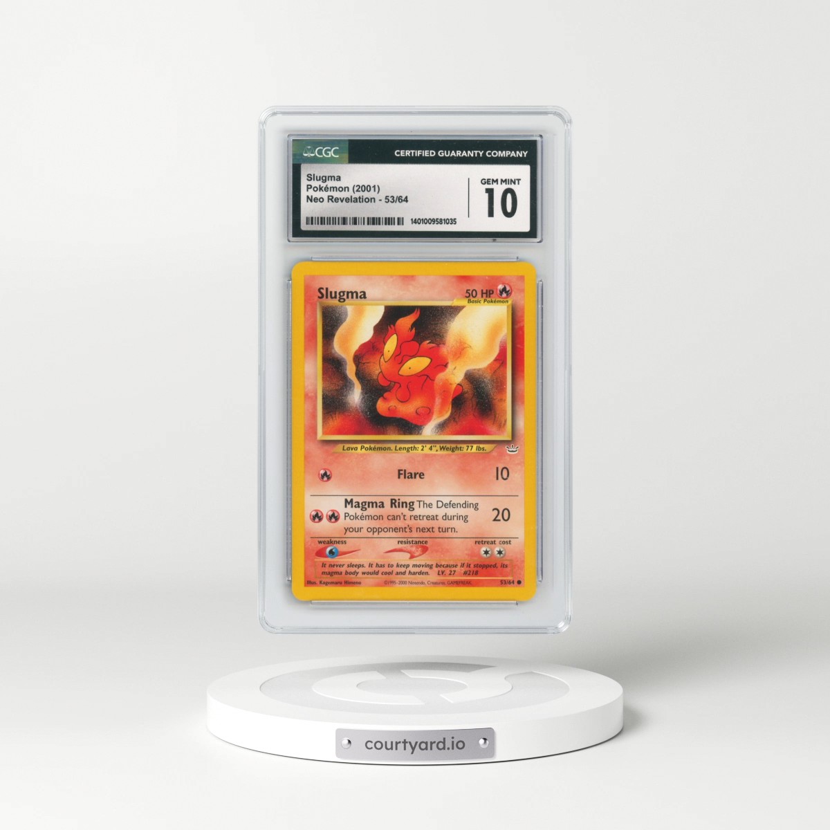 2001 Neo Revelation #53/64 Slugma (CGC 10 GEM MINT)