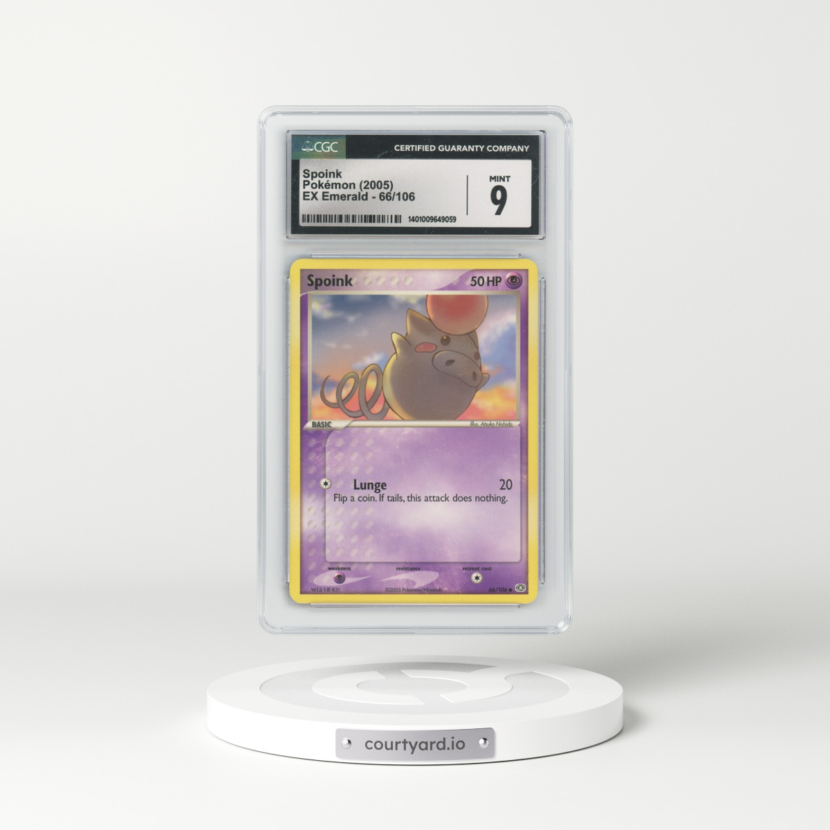 2005 EX Emerald #66/106 Spoink (CGC 9 MINT)