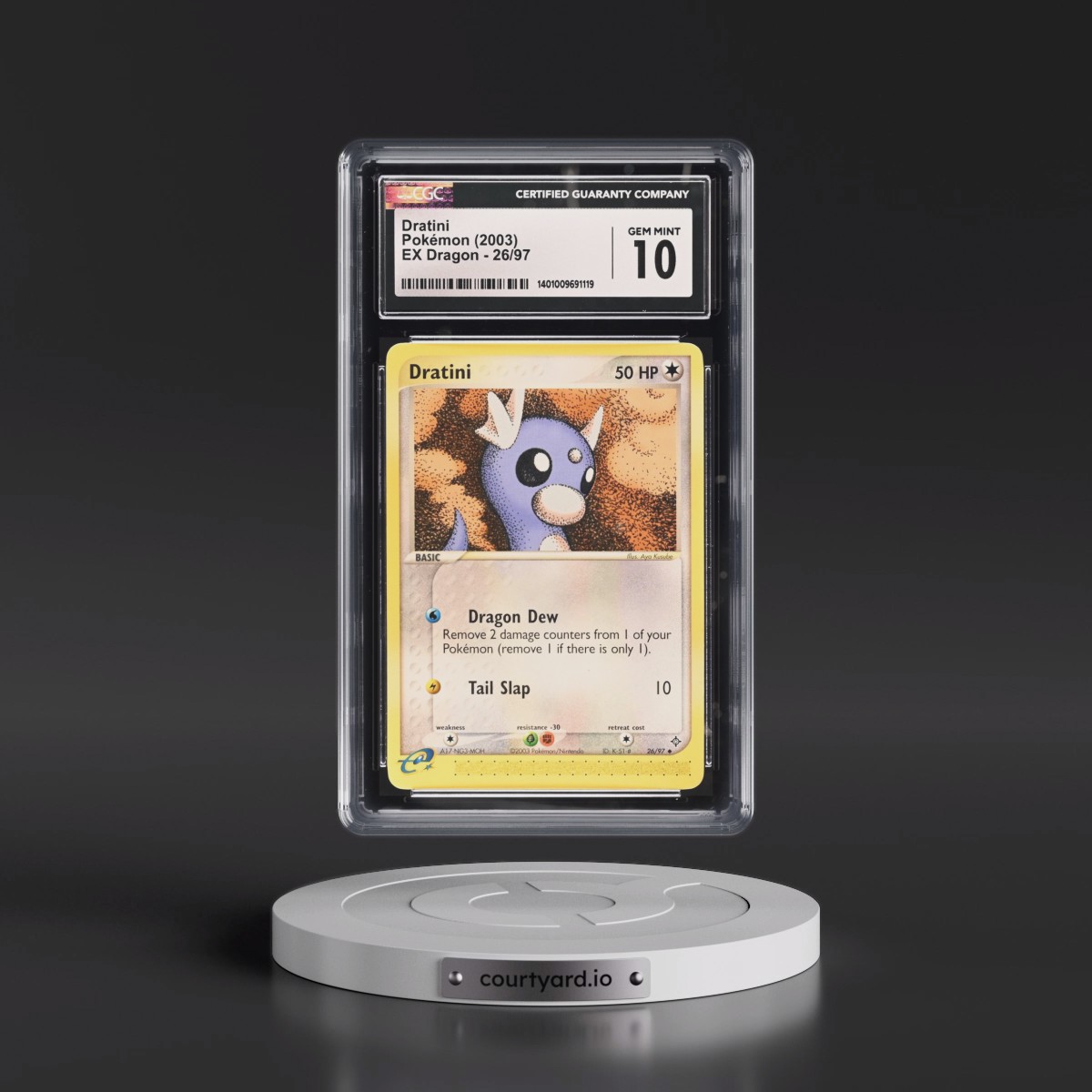 2003 EX Dragon (2003 Copyright, w/ "e" Symbol) #26/97 Dratini (CGC 10 GEM MINT)