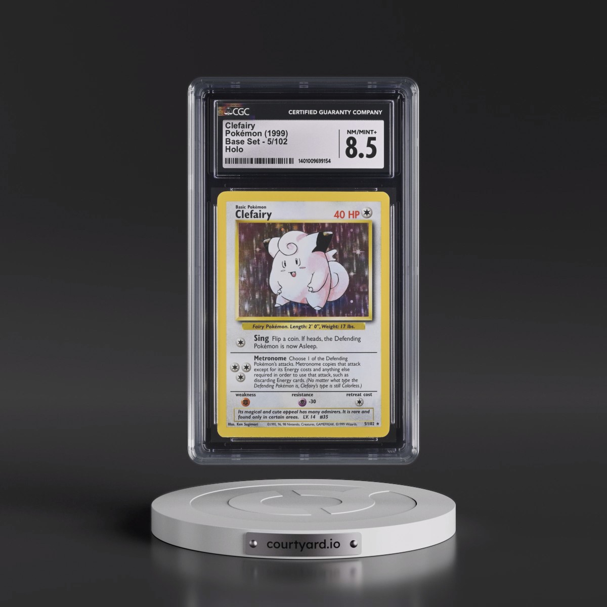 1999 Base Set #5/102 Clefairy - Holo (CGC 8.5 NM-MT+)