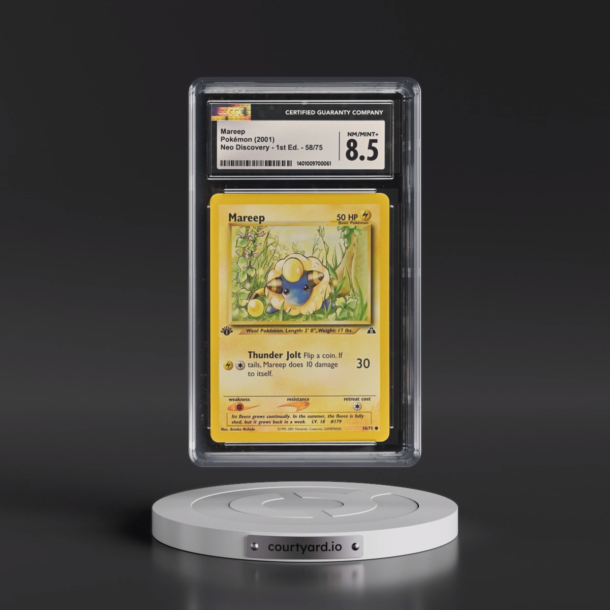 2001 Neo Discovery #58/75 Mareep - 1st Edition (CGC 8.5 NM-MT+)